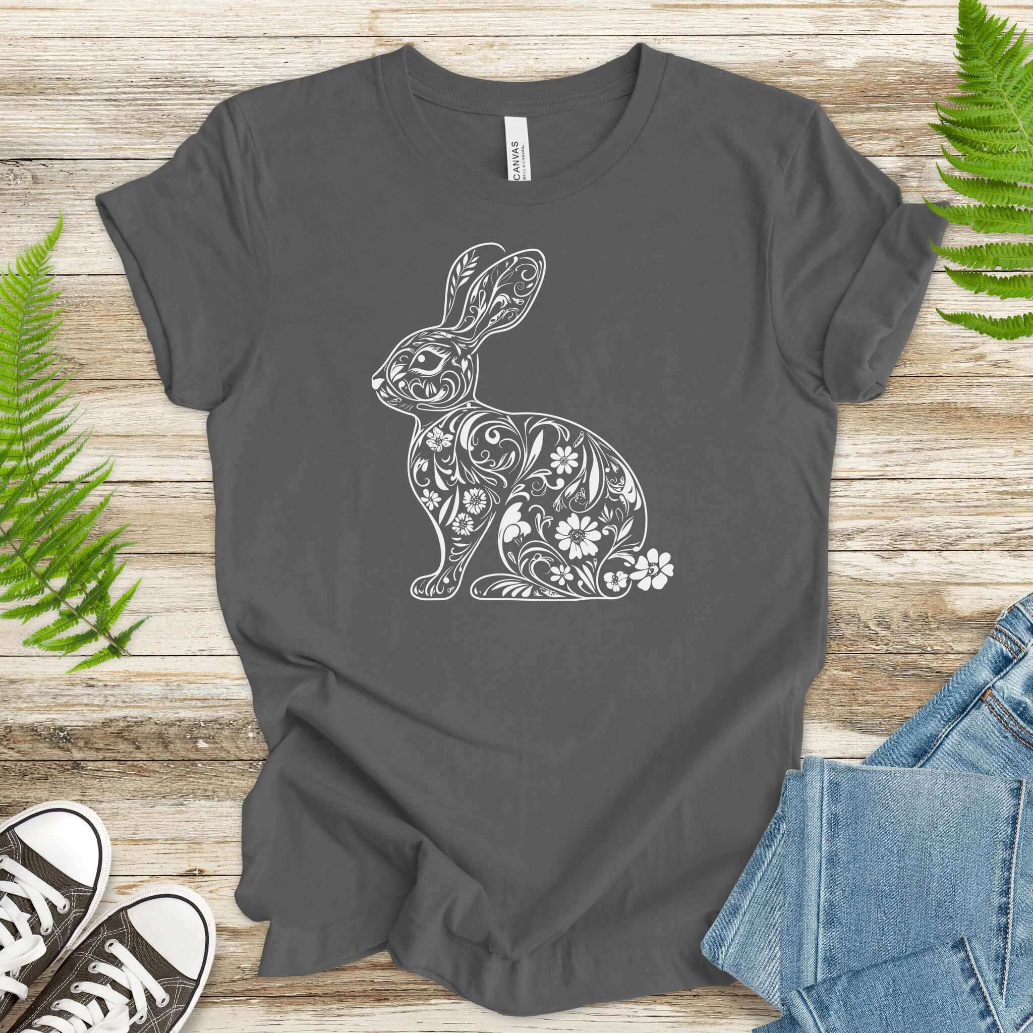 Spring Floral Bunny Easter T-Shirt