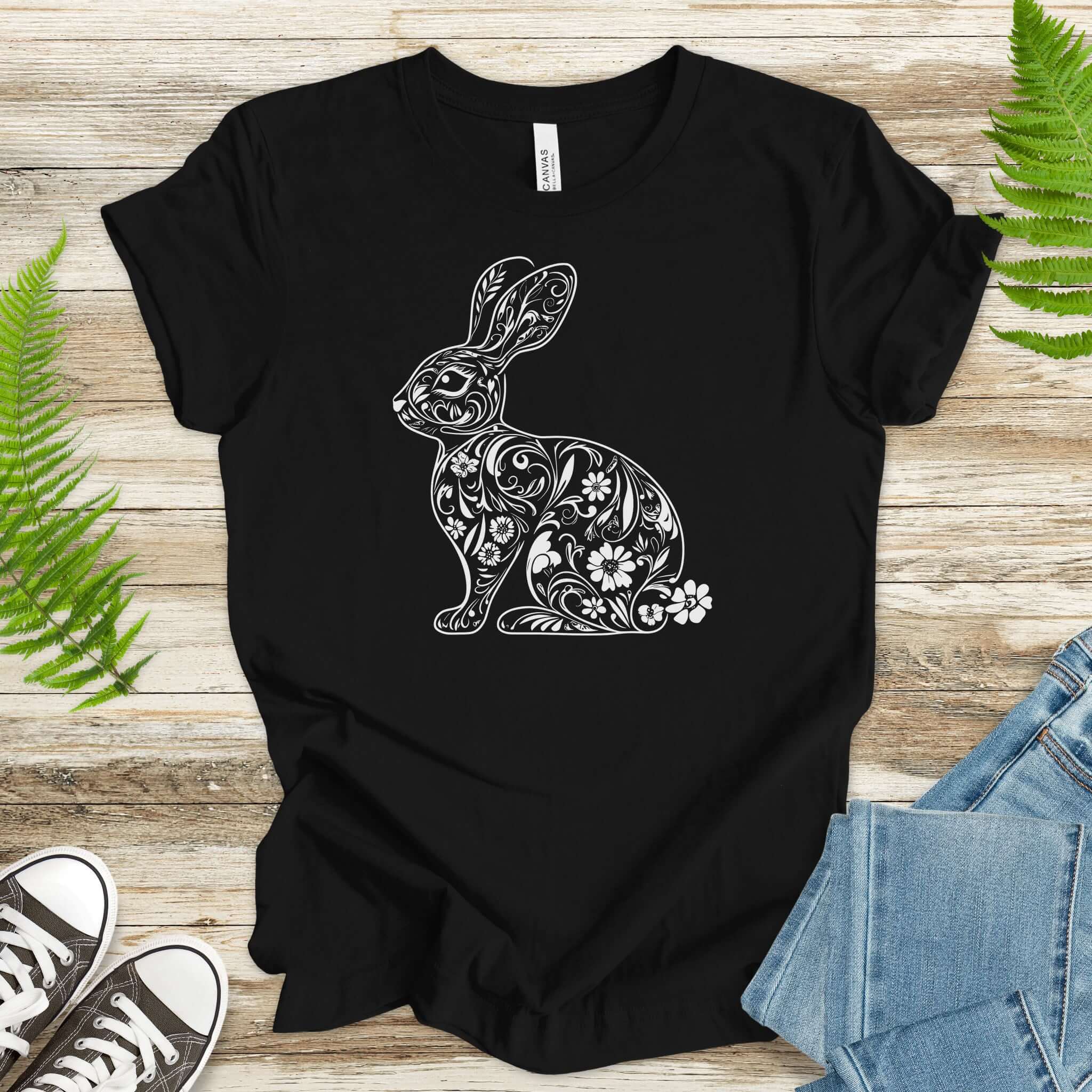 Spring Floral Bunny Easter T-Shirt