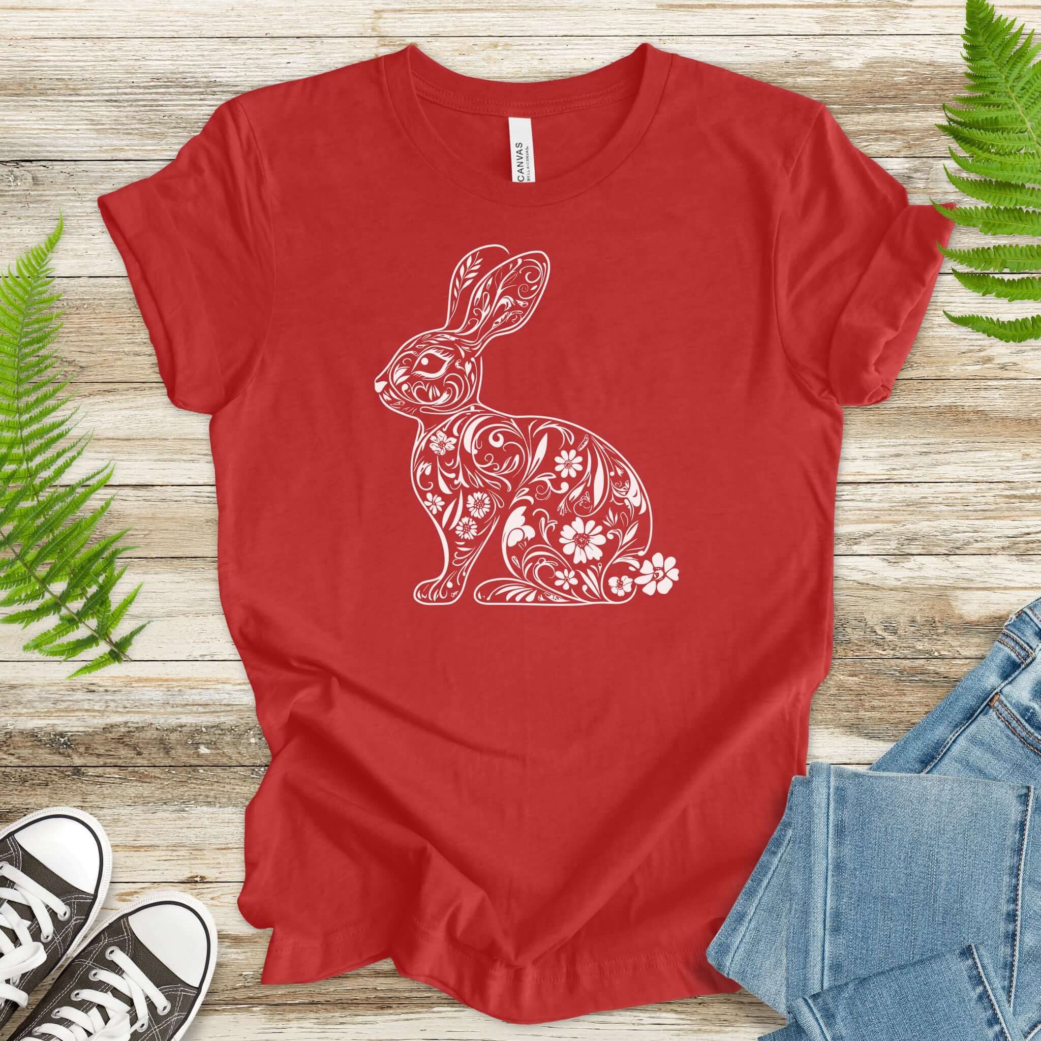 Spring Floral Bunny Easter T-Shirt