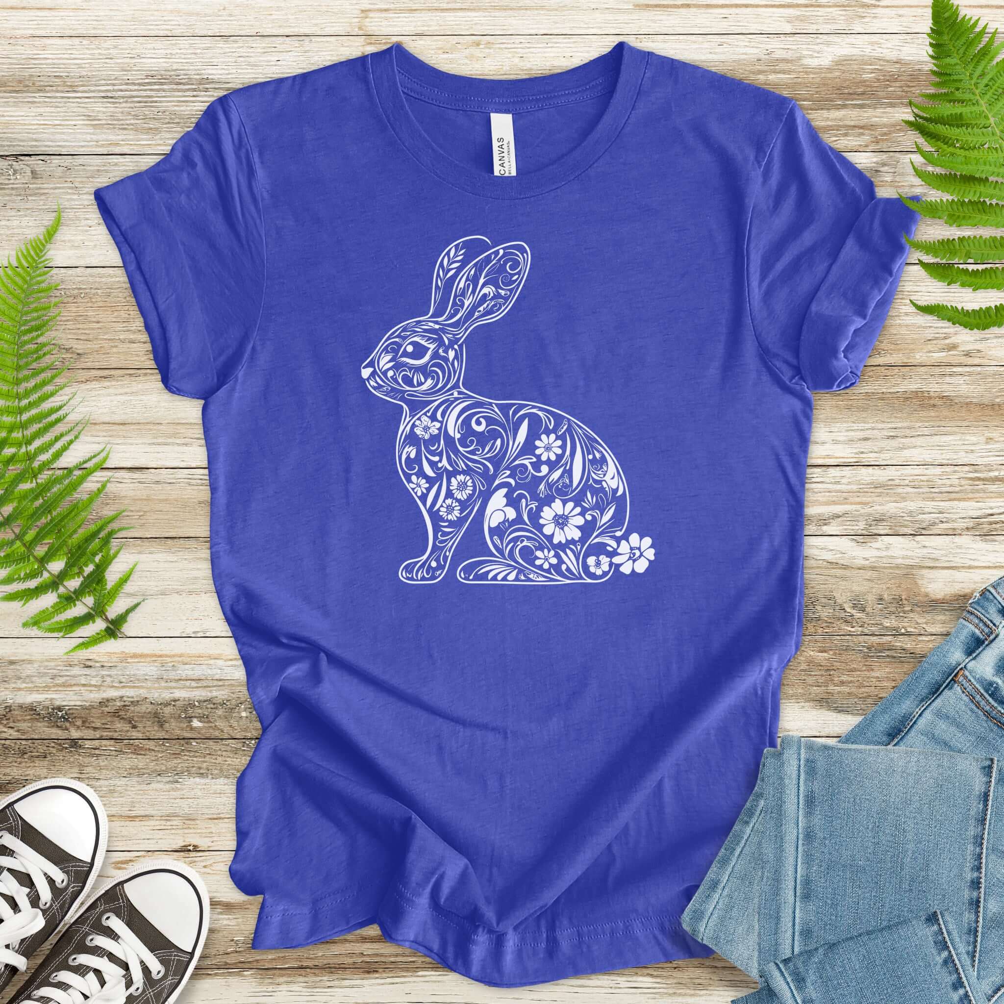 Spring Floral Bunny Easter T-Shirt