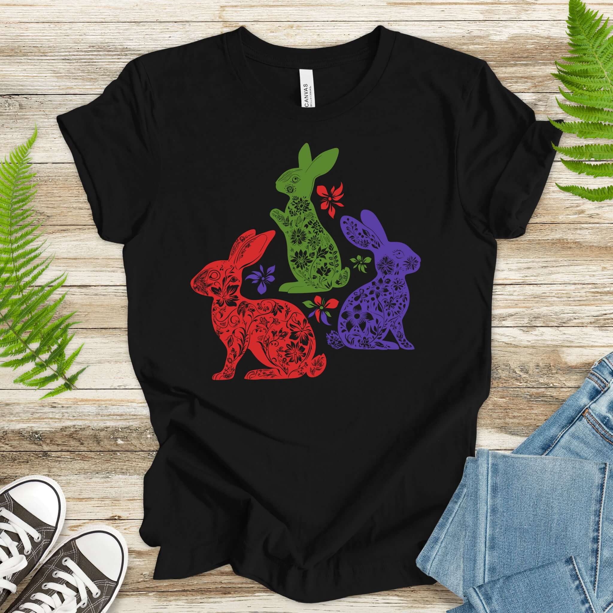Floral Bunnies for Easter T-Shirt