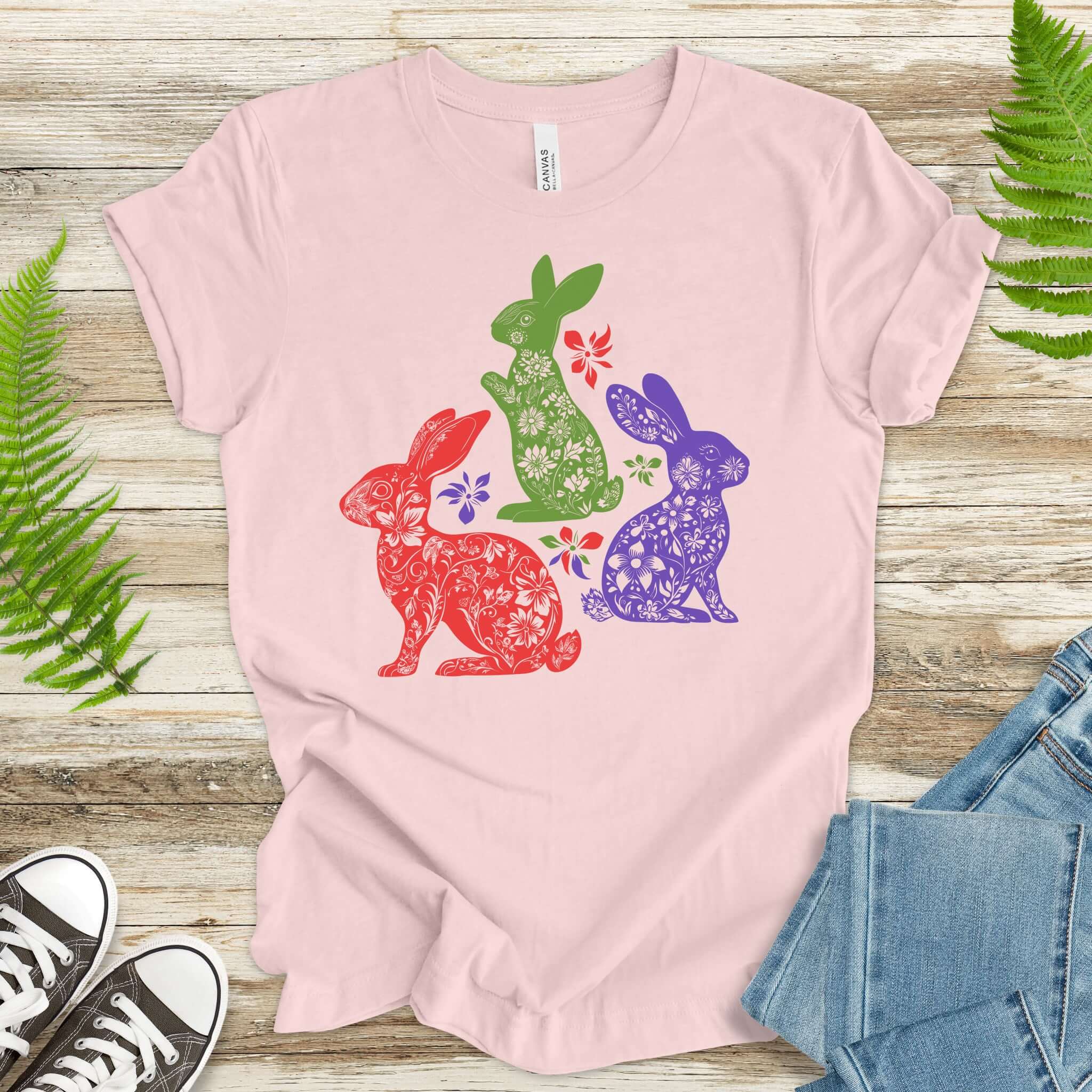 Floral Bunnies for Easter T-Shirt