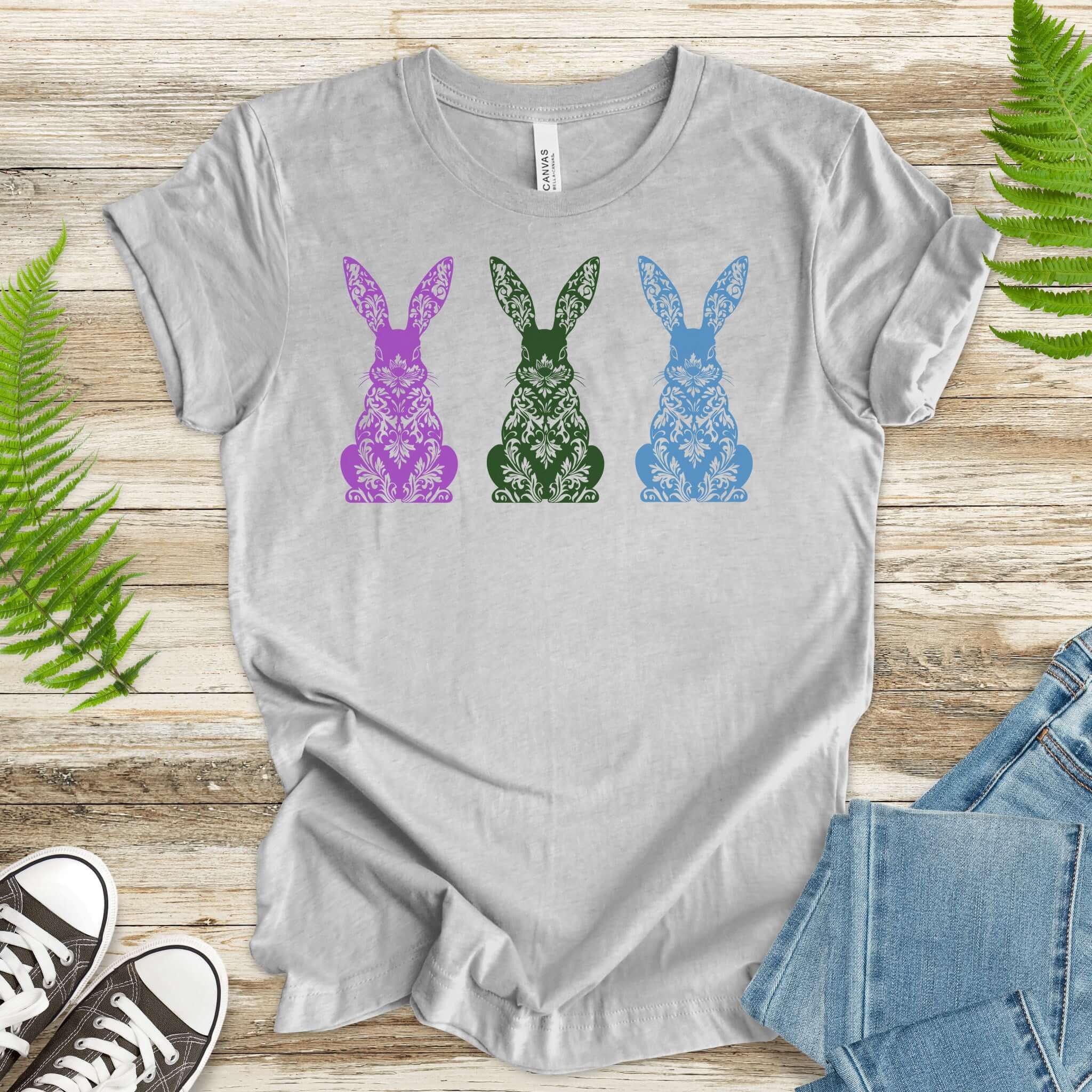Happy Easter Floral Bunnies T-Shirt
