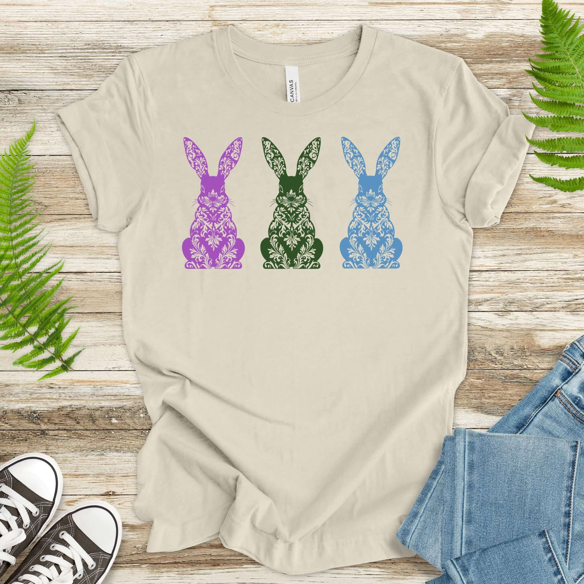 Happy Easter Floral Bunnies T-Shirt