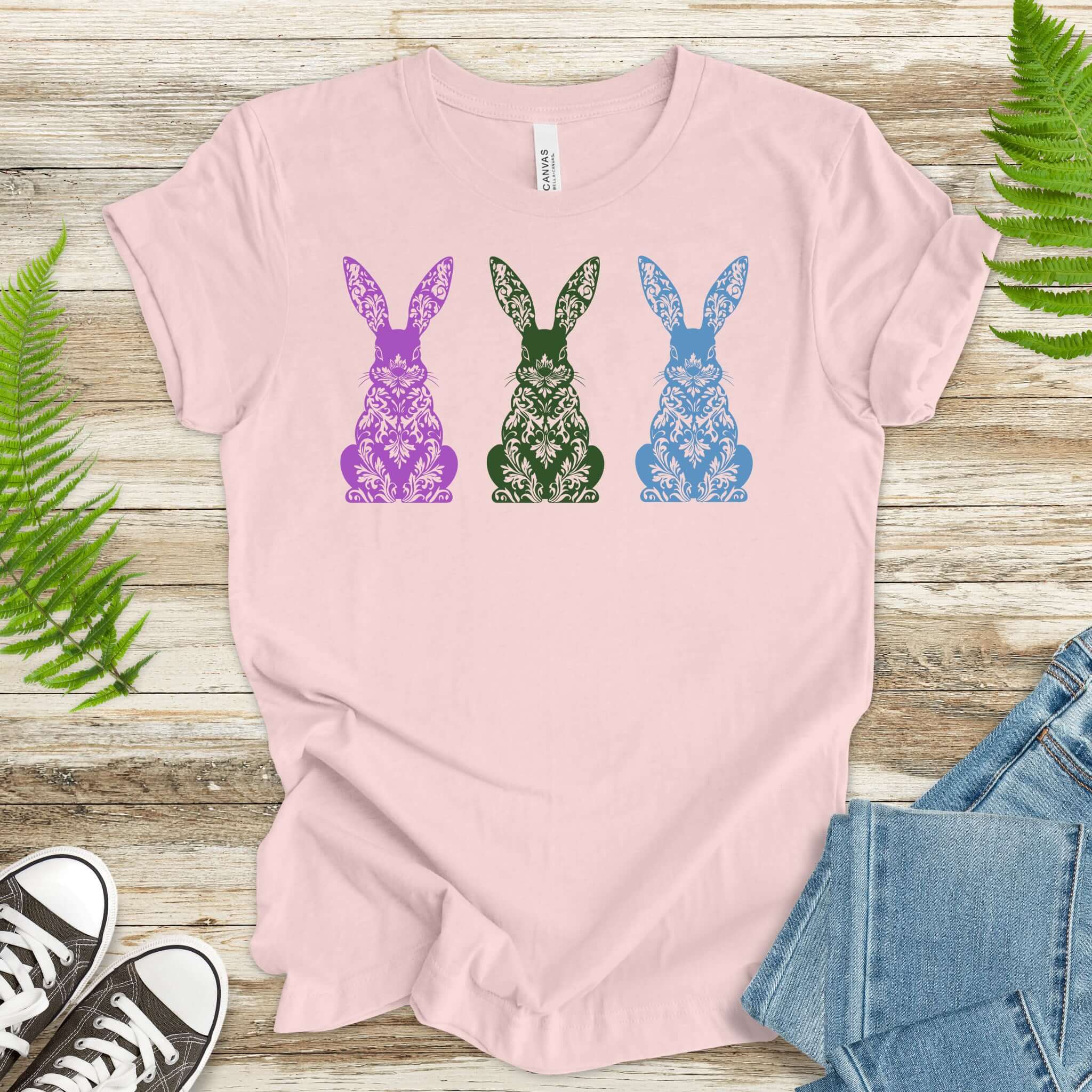 Happy Easter Floral Bunnies T-Shirt
