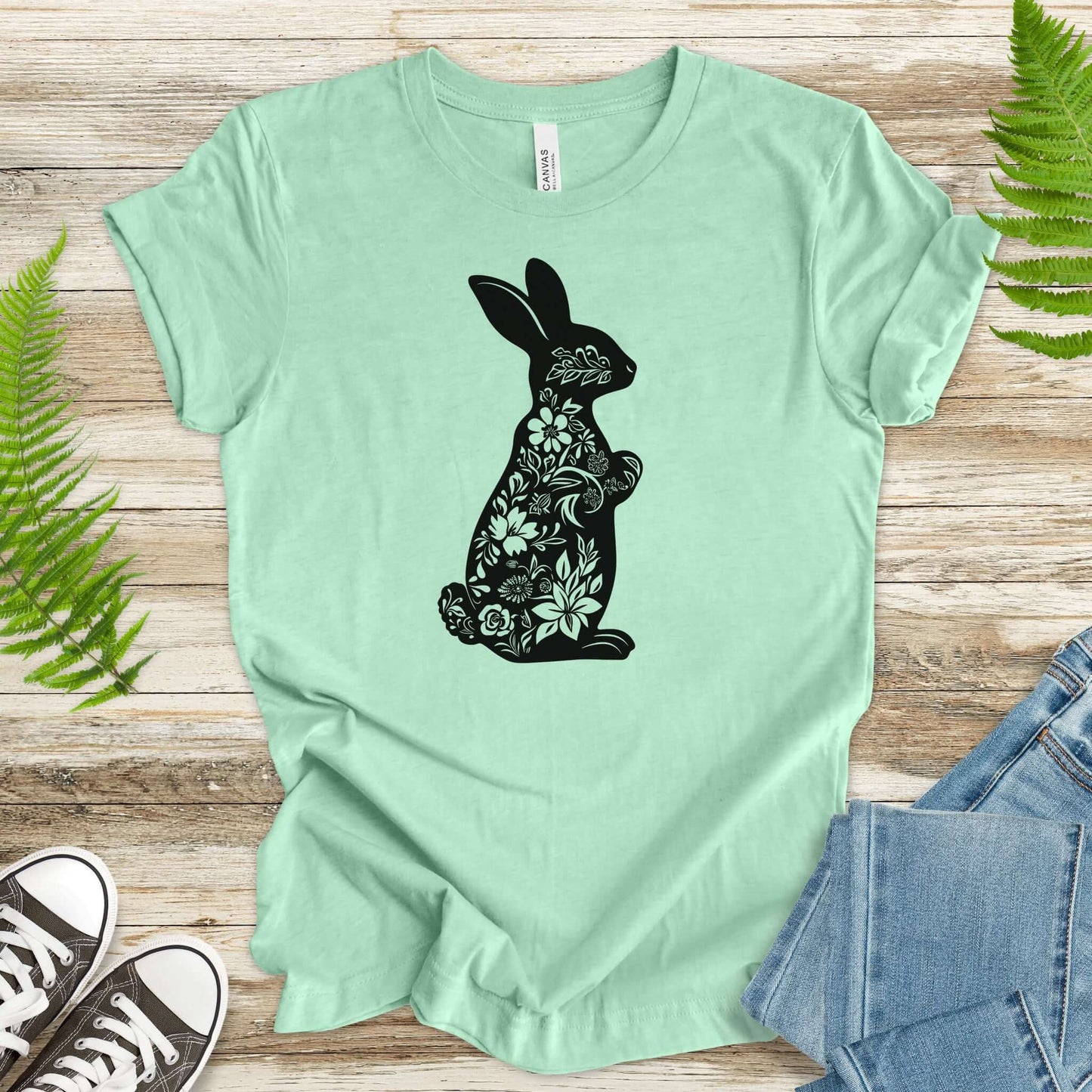 Floral Bunny Easter Delight T-Shirt