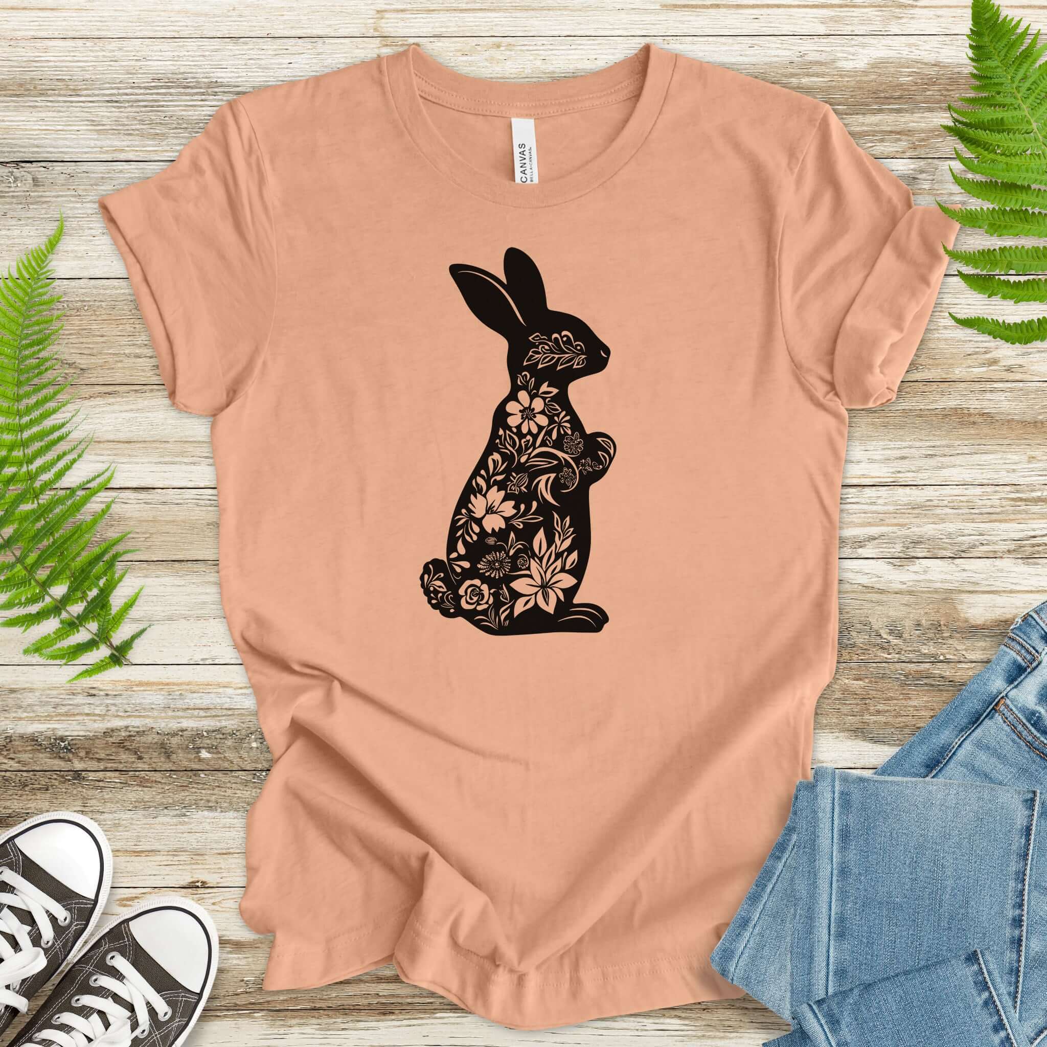 Floral Bunny Easter Delight T-Shirt