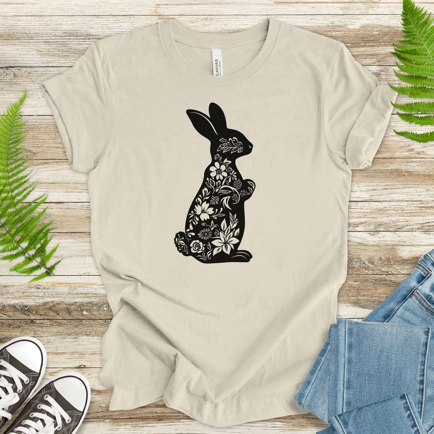 Floral Bunny Easter Delight T-Shirt