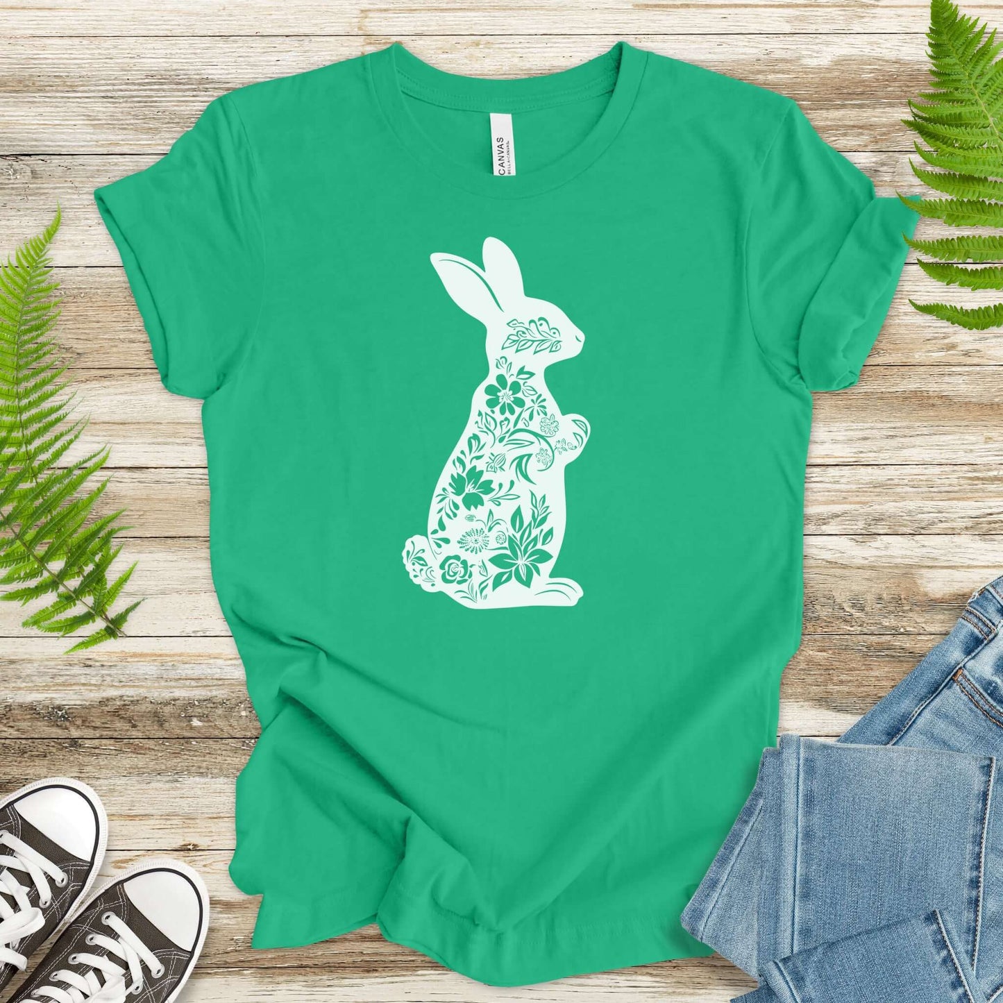 Floral Bunny Easter Delight T-Shirt