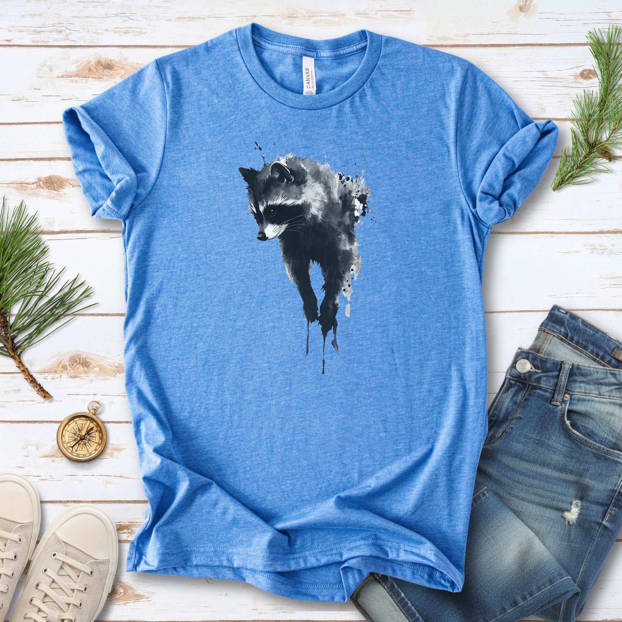 Watercolor Raccoon T-Shirt – Cute Trash Panda Nature Lover Tee