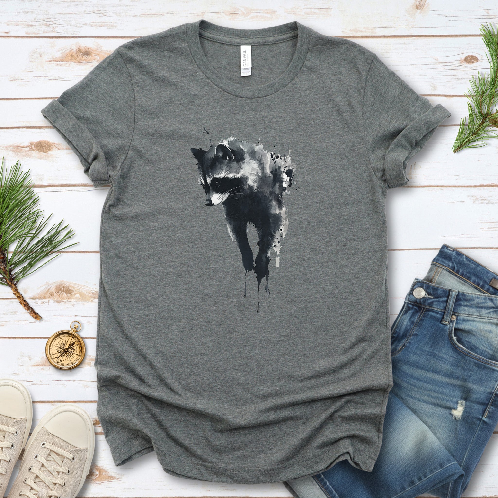 Watercolor Raccoon T-Shirt – Cute Trash Panda Nature Lover Tee