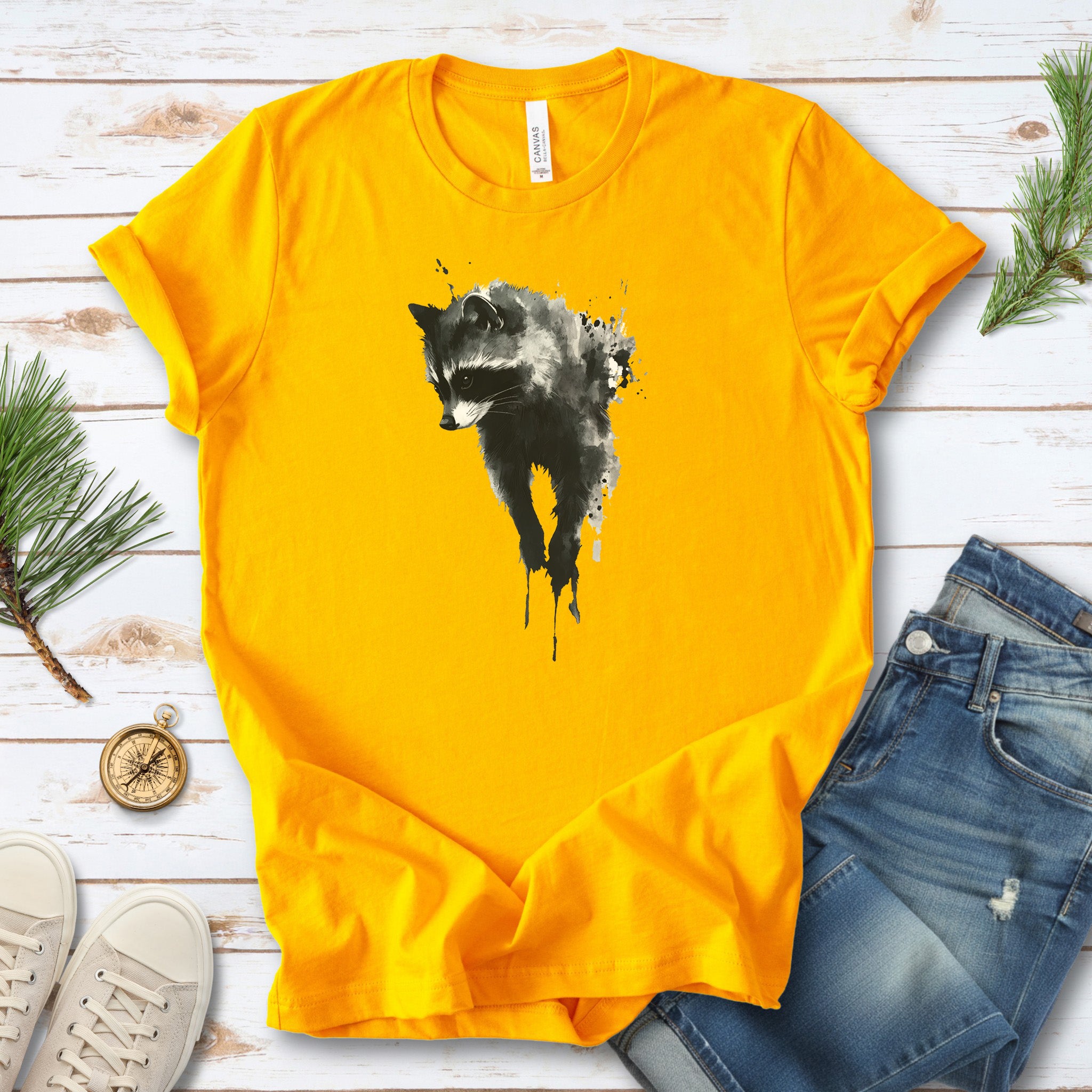 Watercolor Raccoon T-Shirt – Cute Trash Panda Nature Lover Tee