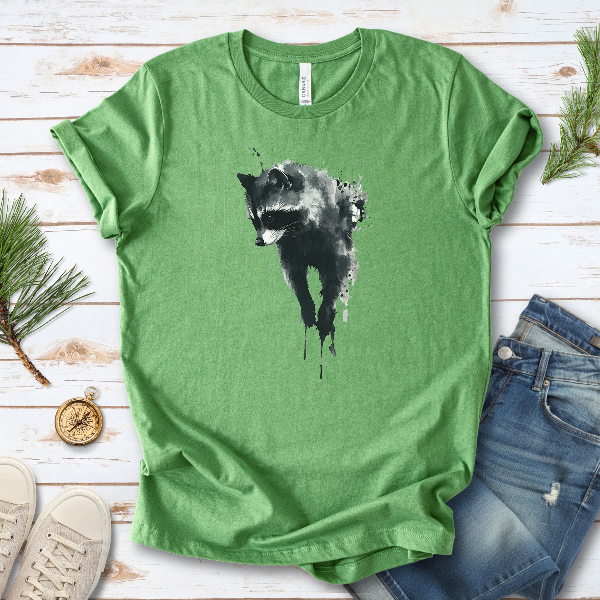 Watercolor Raccoon T-Shirt – Cute Trash Panda Nature Lover Tee