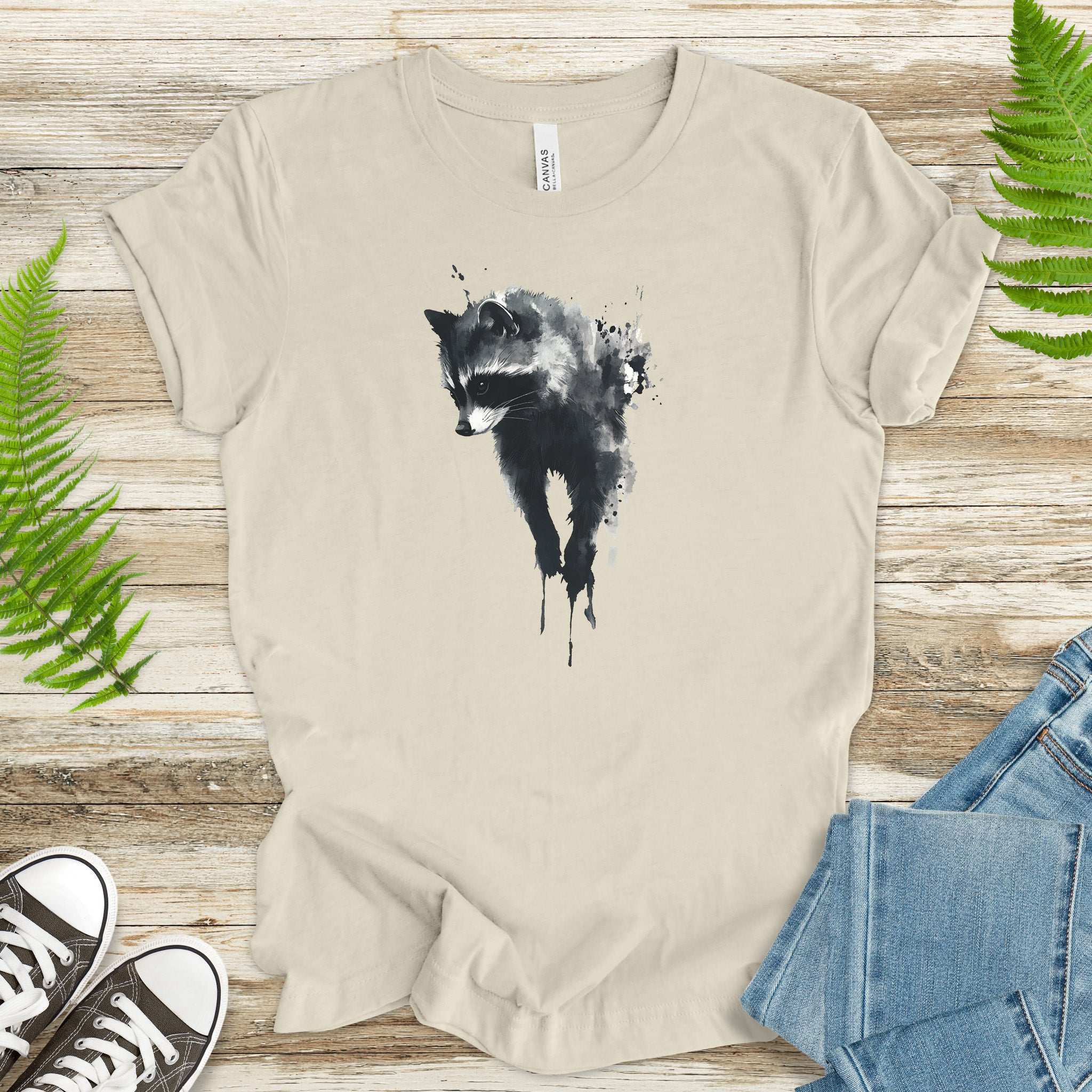 Watercolor Raccoon T-Shirt – Cute Trash Panda Nature Lover Tee