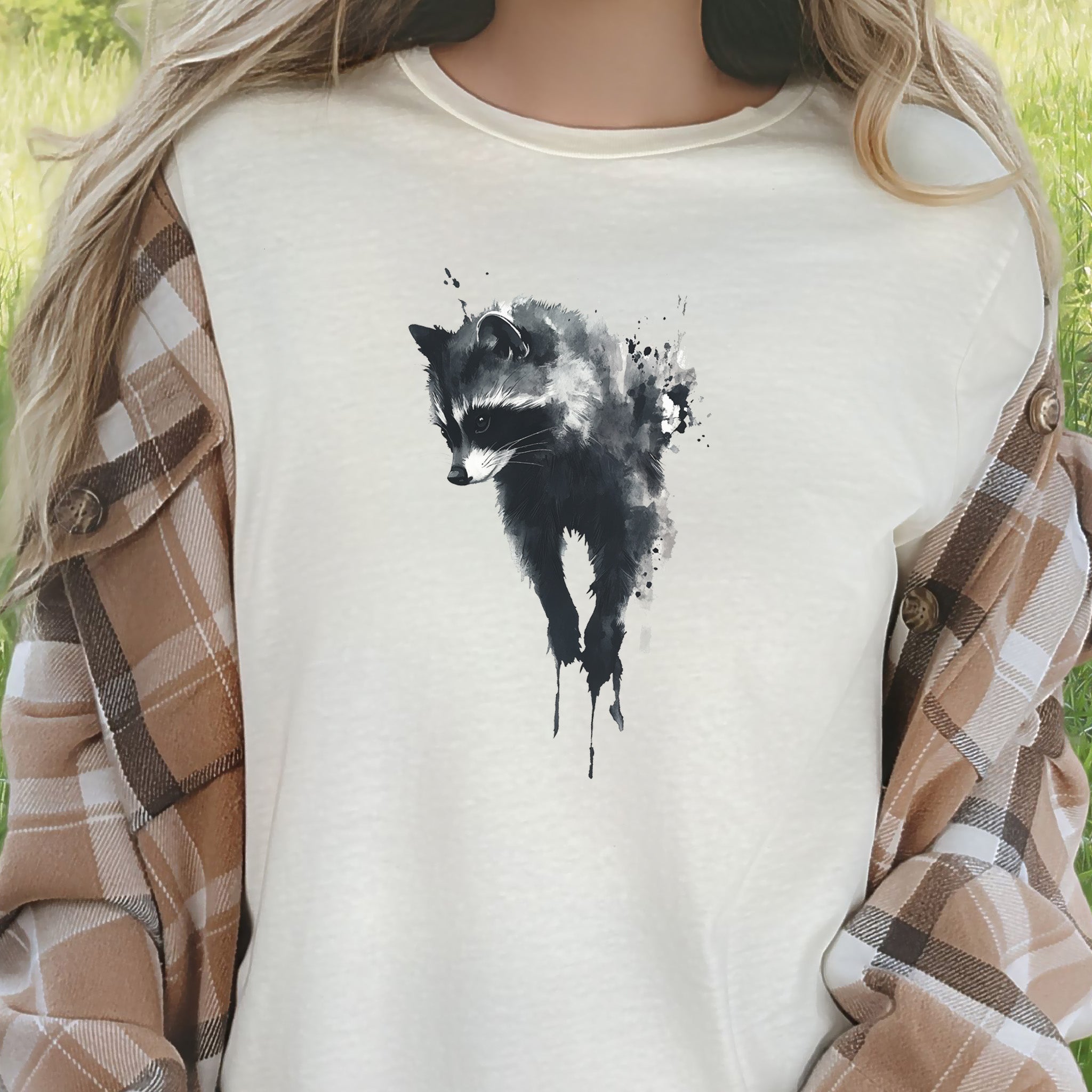 Watercolor Raccoon T-Shirt – Cute Trash Panda Nature Lover Tee