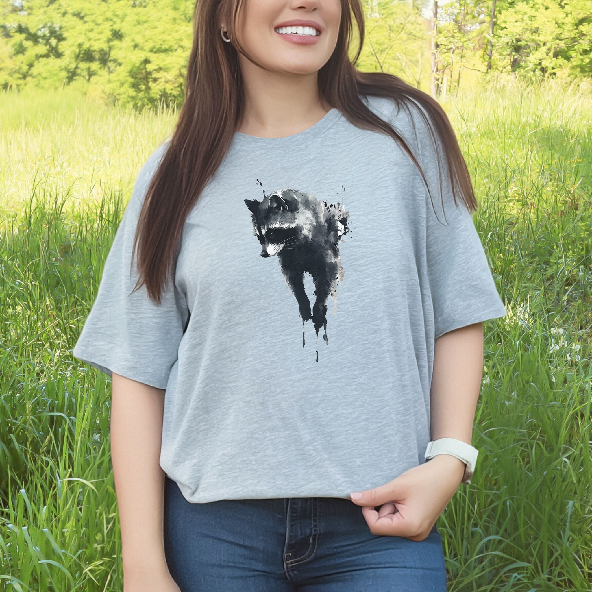 Watercolor Raccoon T-Shirt – Cute Trash Panda Nature Lover Tee