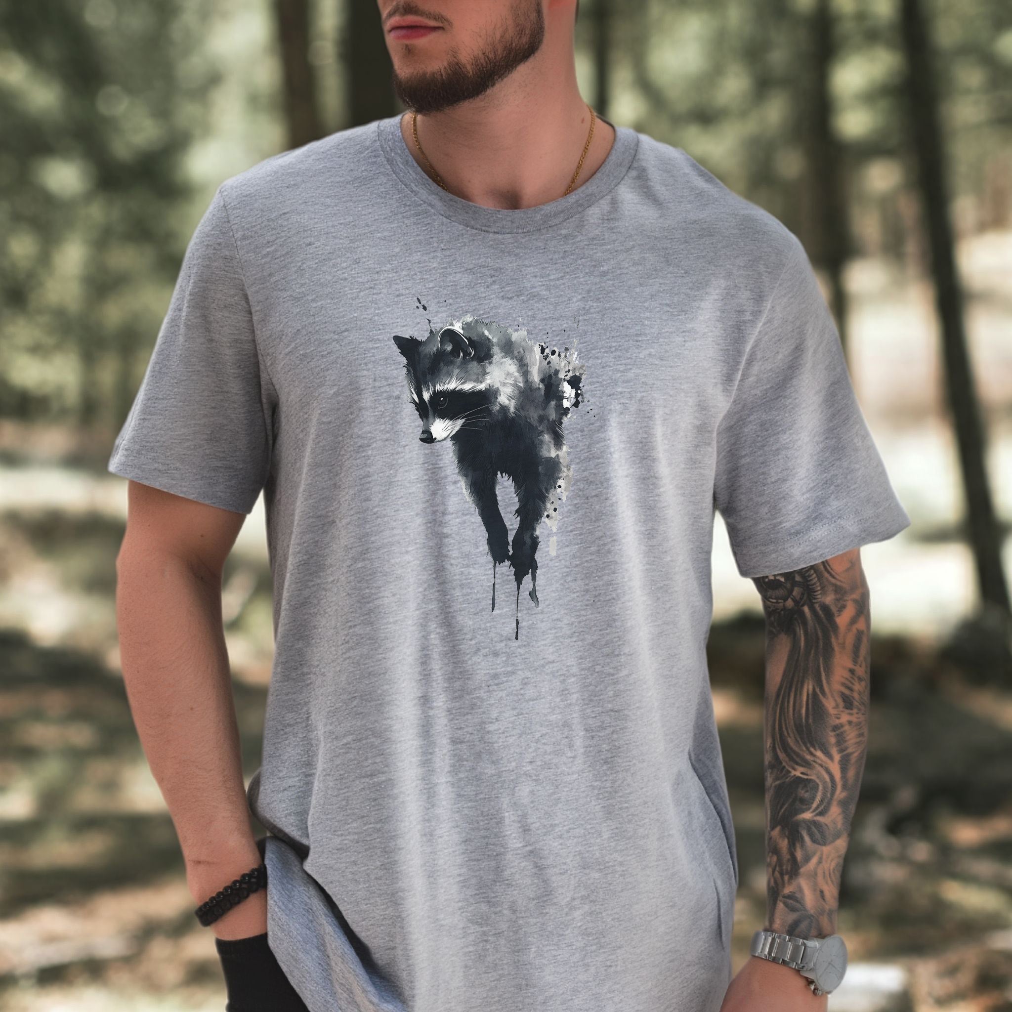Watercolor Raccoon T-Shirt – Cute Trash Panda Nature Lover Tee