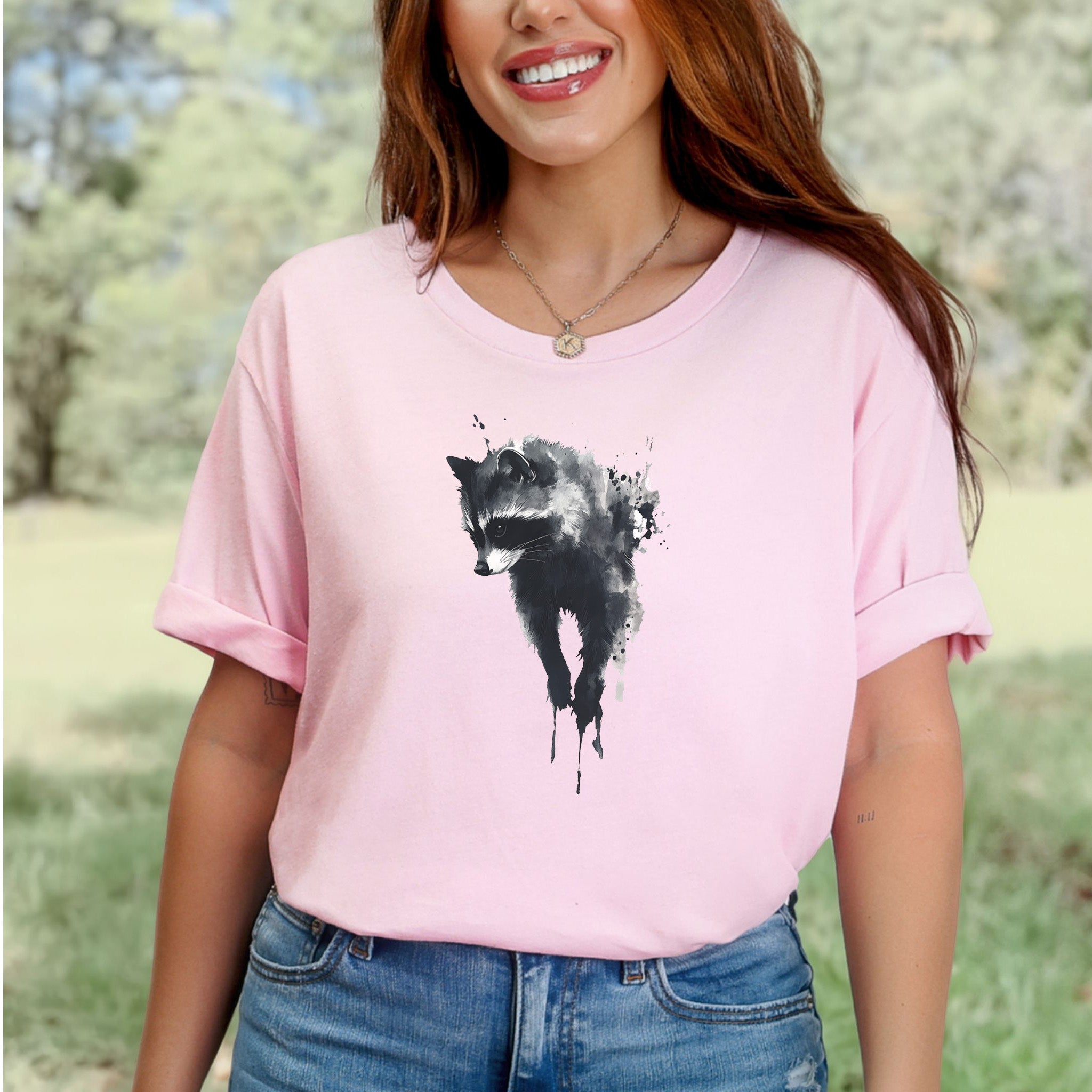 Watercolor Raccoon T-Shirt – Cute Trash Panda Nature Lover Tee