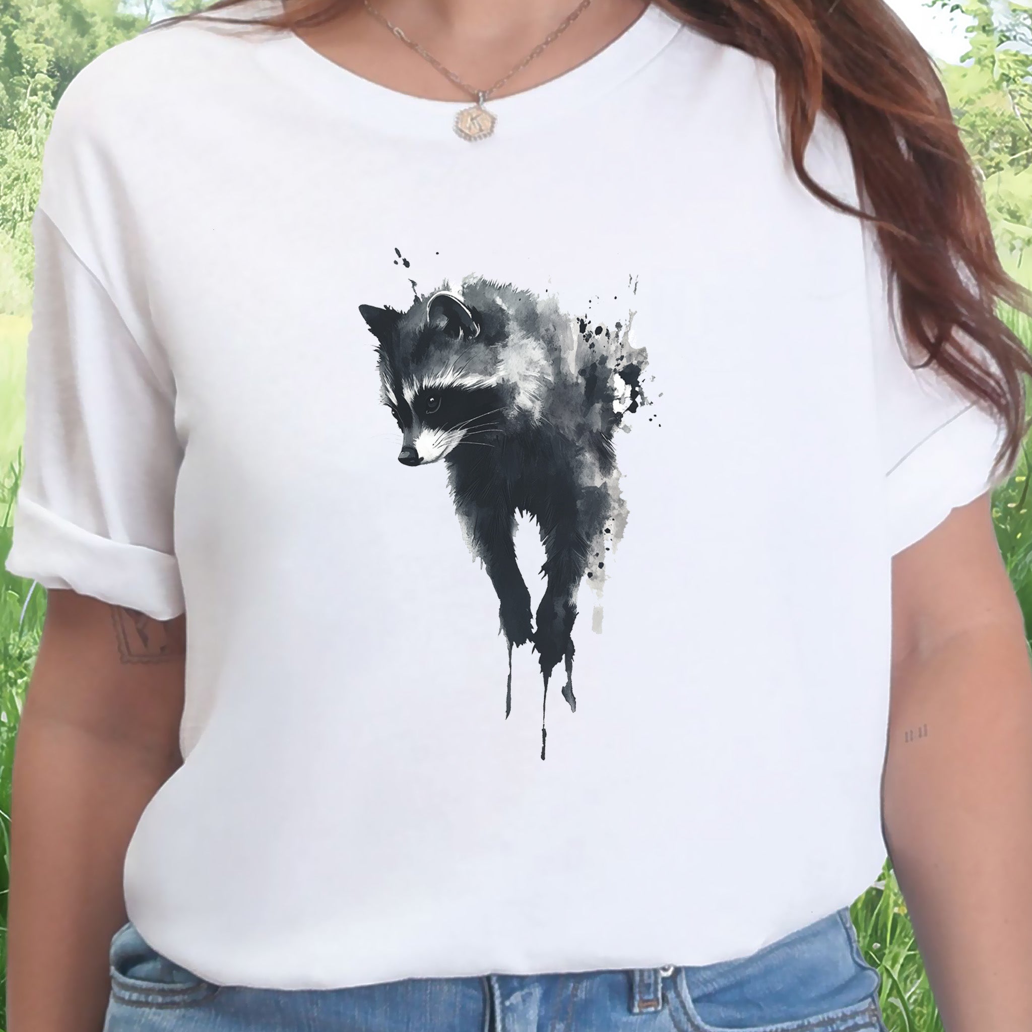 Watercolor Raccoon T-Shirt – Cute Trash Panda Nature Lover Tee