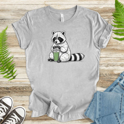 Raccoon Green Smoothie Lover T-Shirt