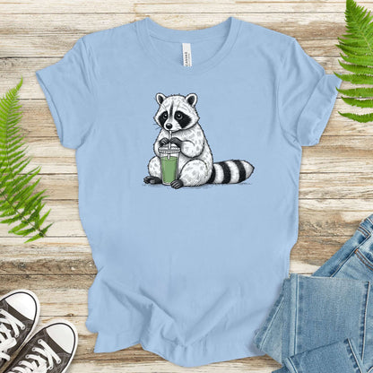 Raccoon Green Smoothie Lover T-Shirt