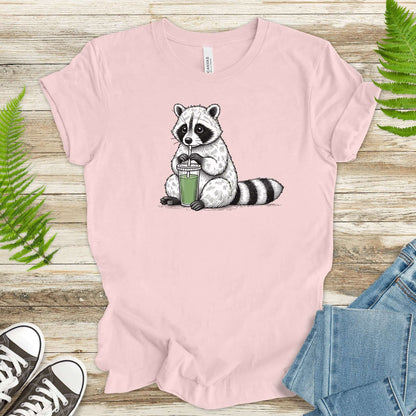 Raccoon Green Smoothie Lover T-Shirt