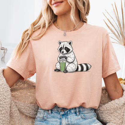 Raccoon Green Smoothie Lover T-Shirt