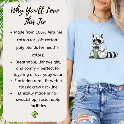 Raccoon Green Smoothie Lover T-Shirt