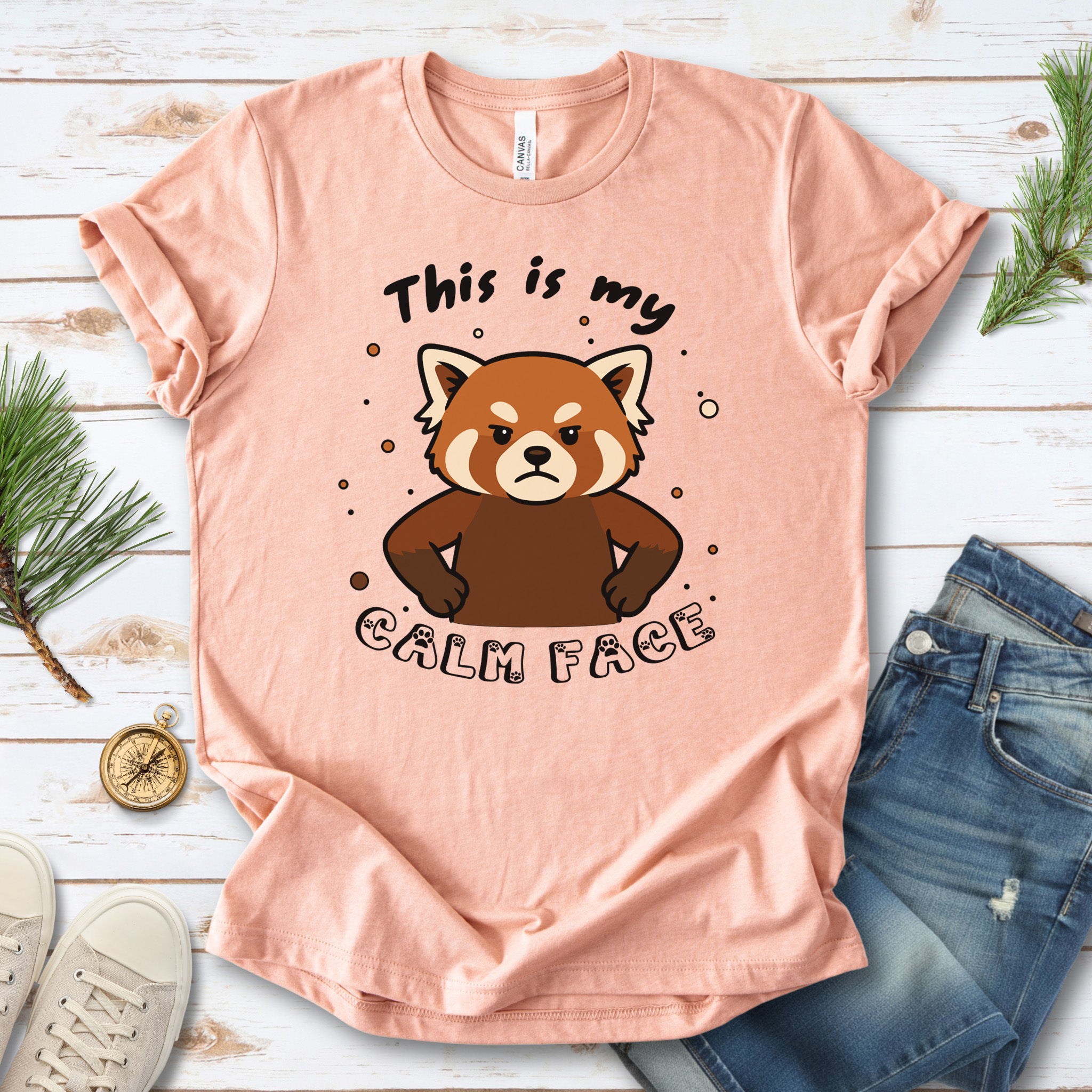 Red Panda Calm Face T-Shirt – Funny Angry Animal Gift Tee
