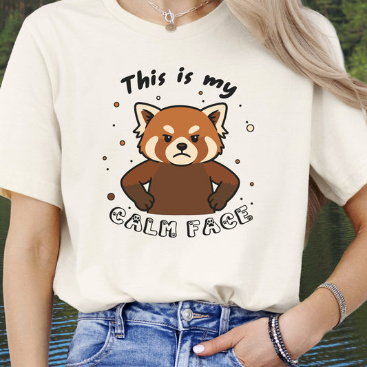 Red Panda Calm Face T-Shirt – Funny Angry Animal Gift Tee