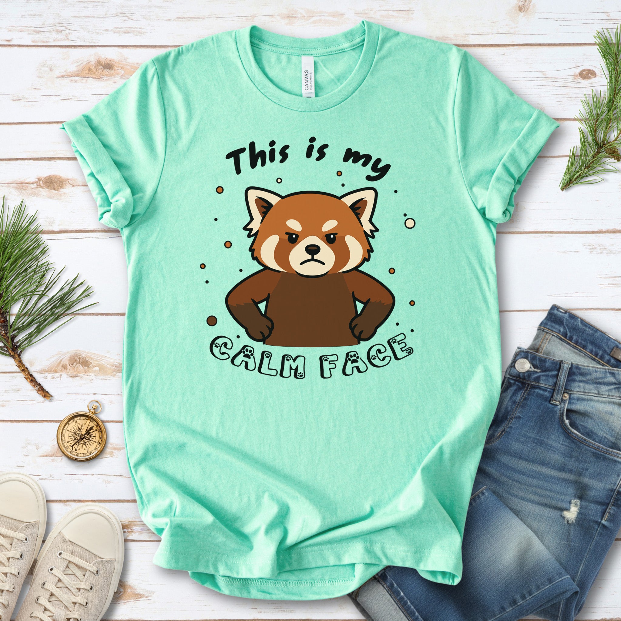Red Panda Calm Face T-Shirt – Funny Angry Animal Gift Tee