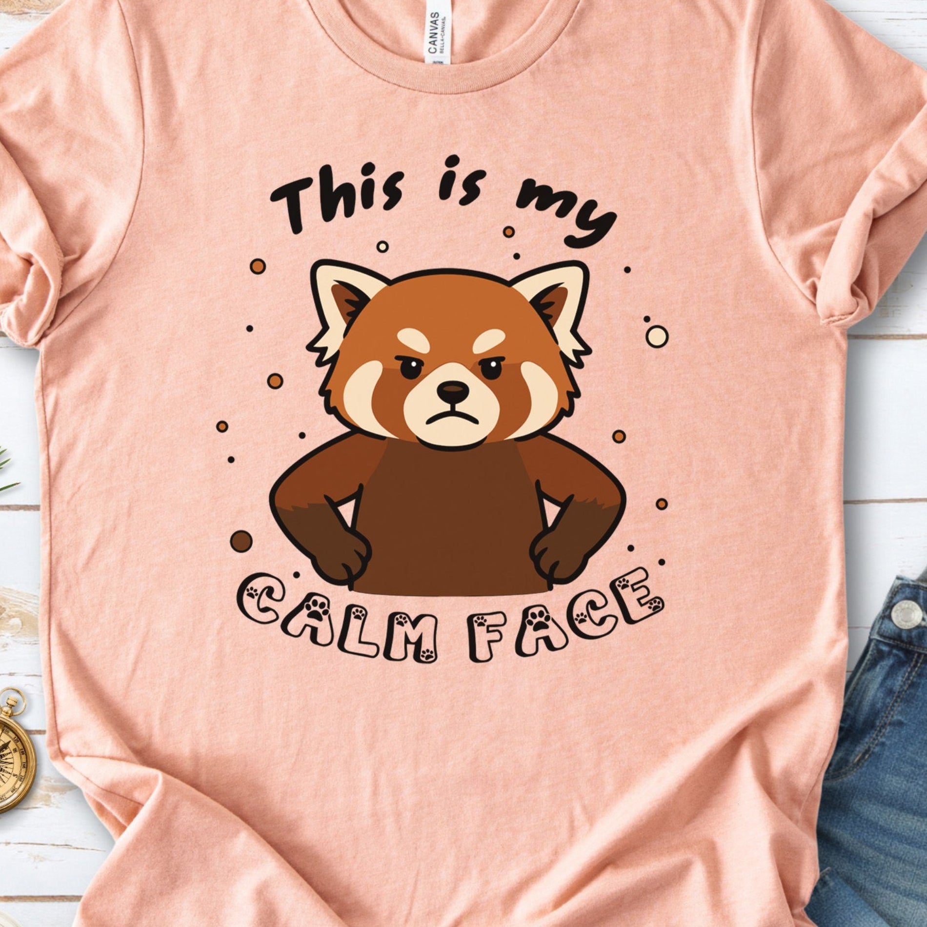 Red Panda Calm Face T-Shirt – Funny Angry Animal Gift Tee