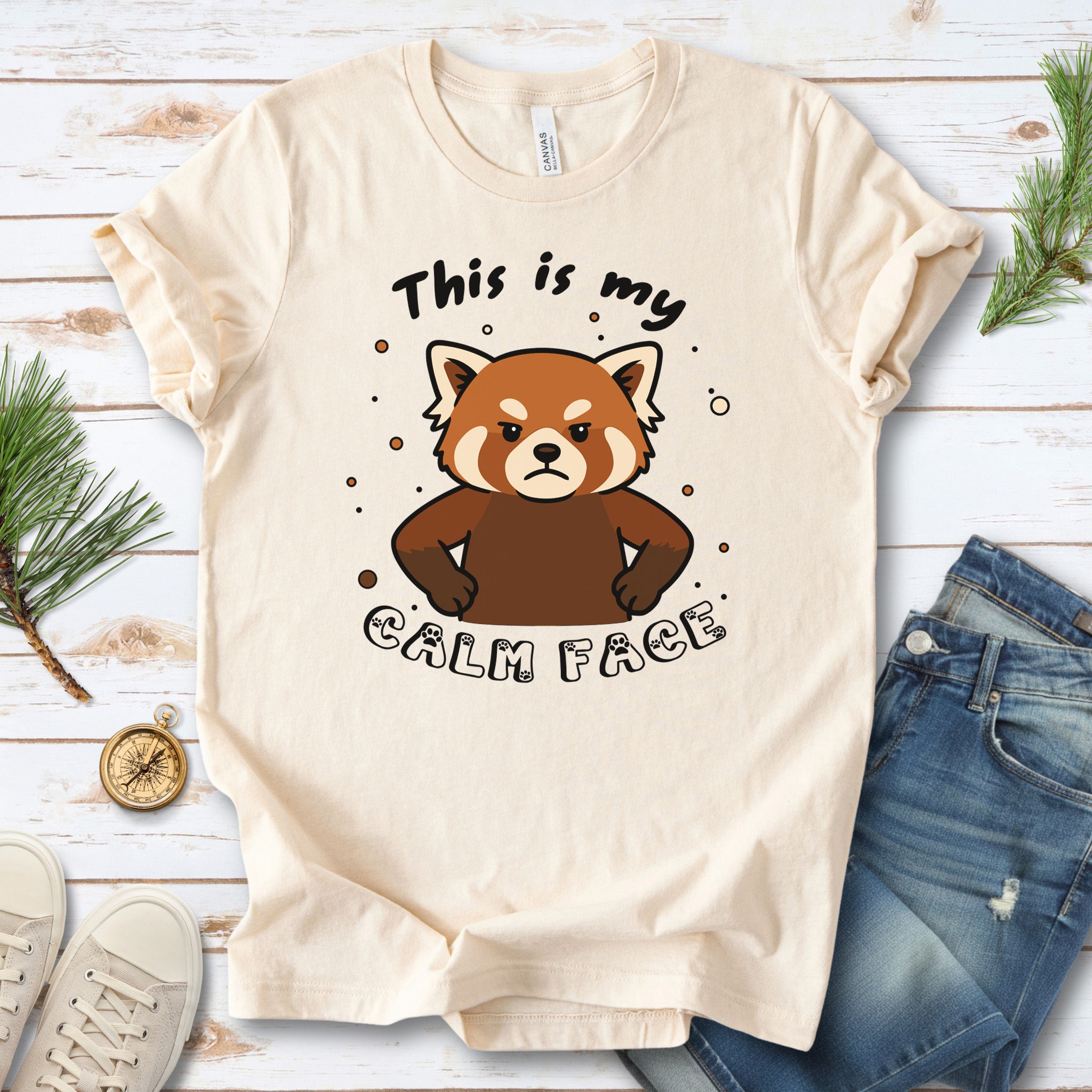 Red Panda Calm Face T-Shirt – Funny Angry Animal Gift Tee