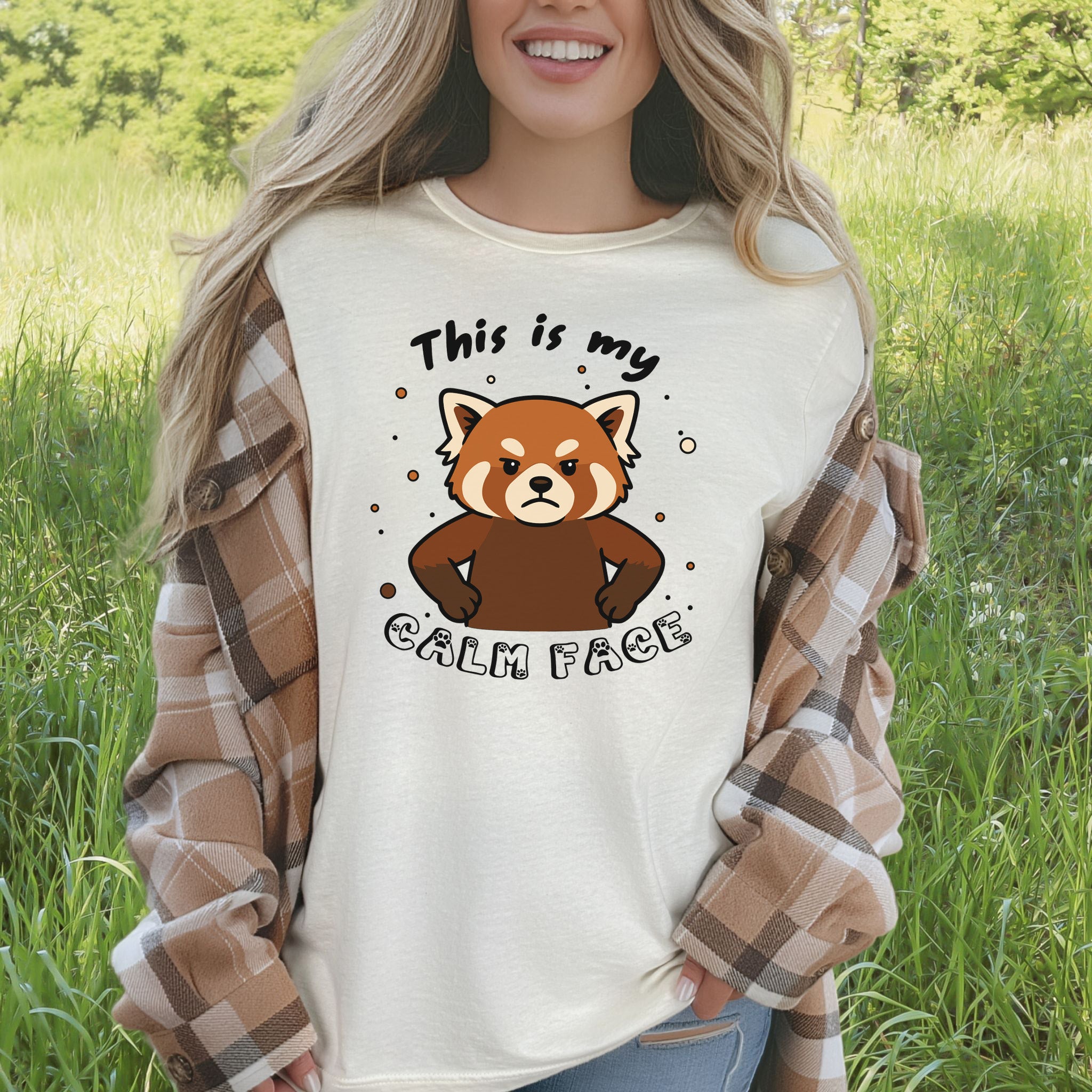 Red Panda Calm Face T-Shirt – Funny Angry Animal Gift Tee