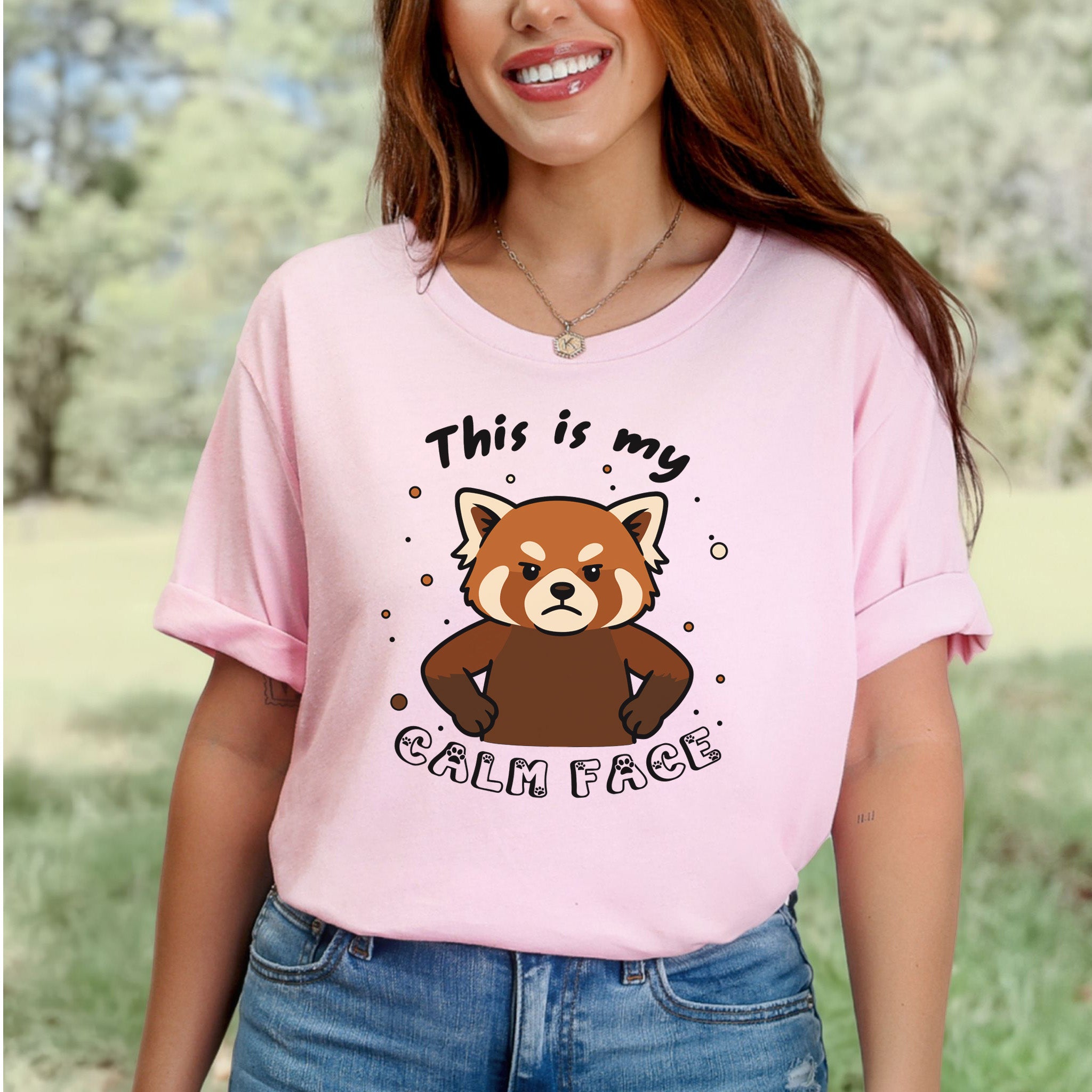 Red Panda Calm Face T-Shirt – Funny Angry Animal Gift Tee