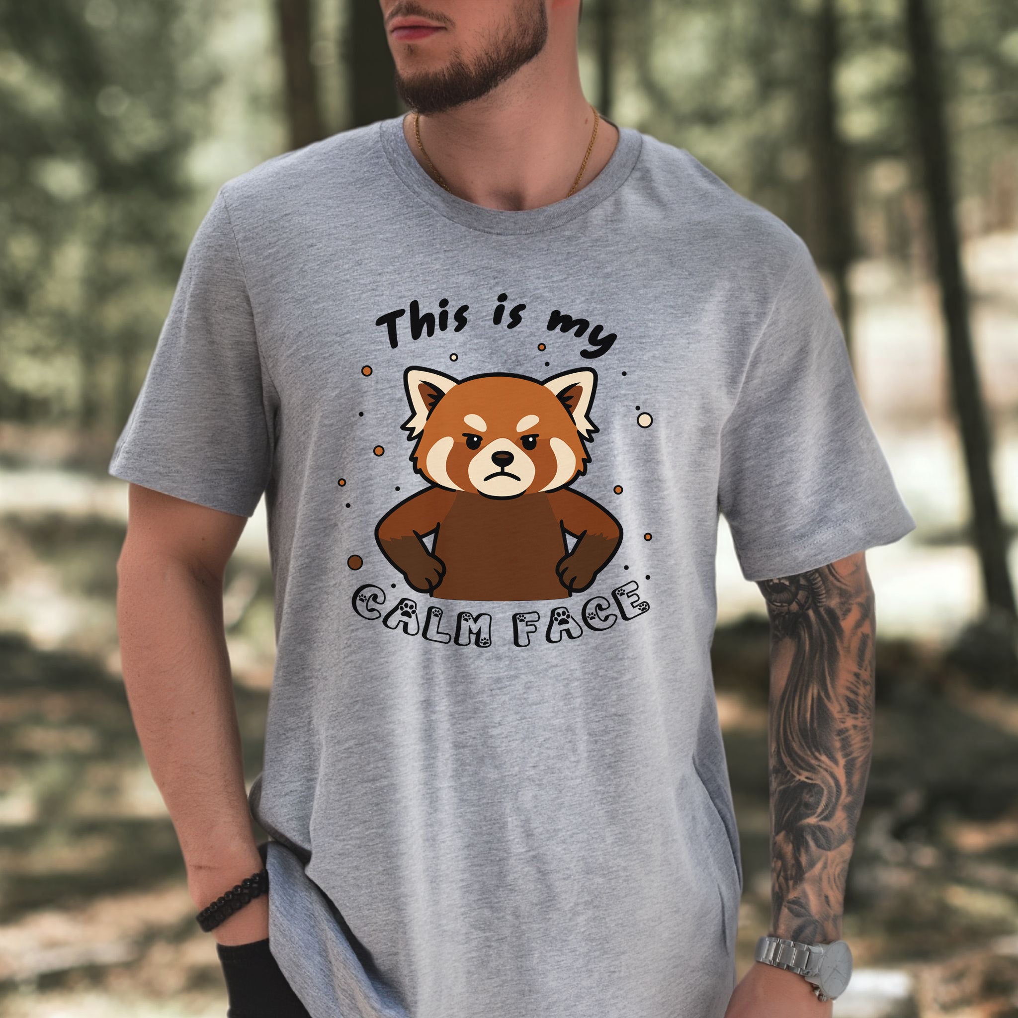 Red Panda Calm Face T-Shirt – Funny Angry Animal Gift Tee