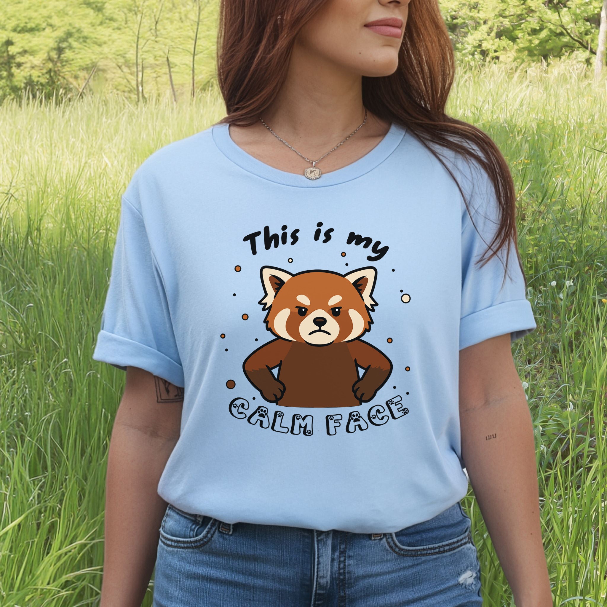 Red Panda Calm Face T-Shirt – Funny Angry Animal Gift Tee