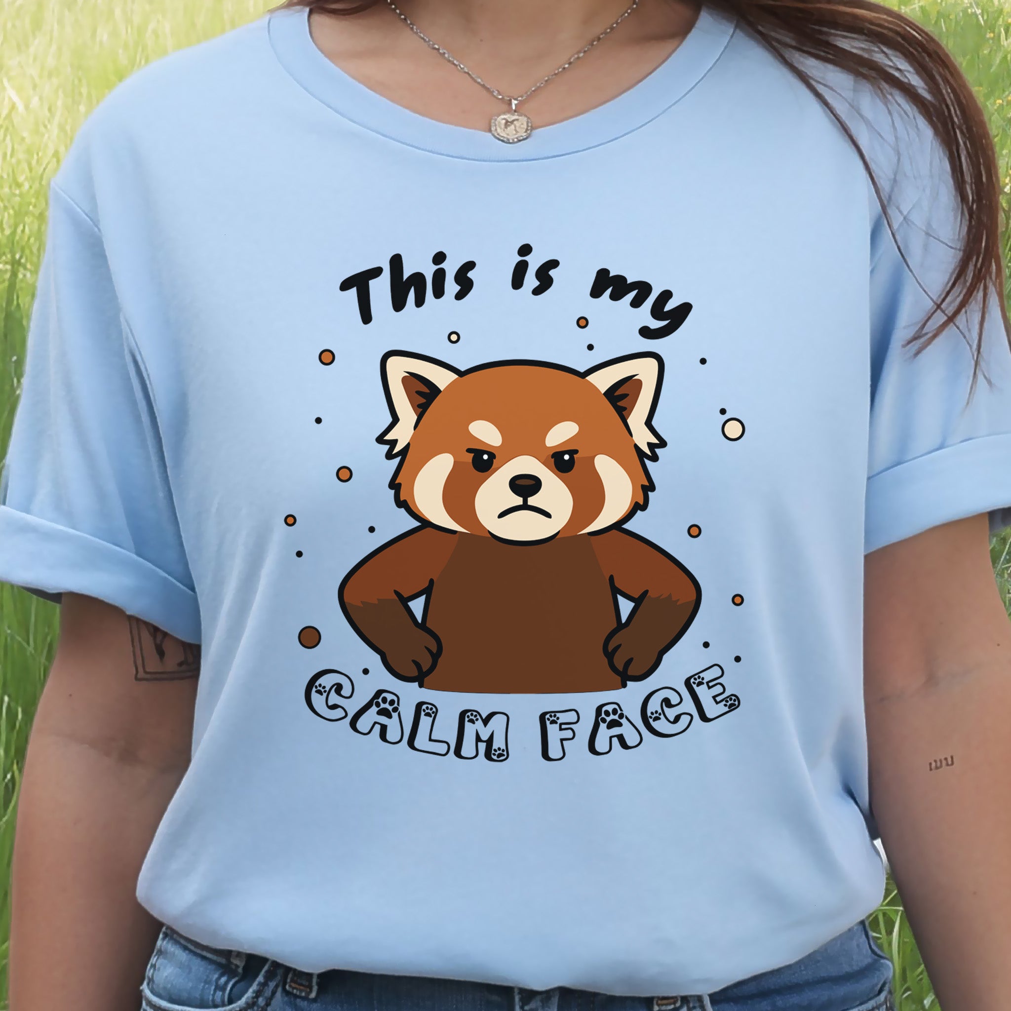 Red Panda Calm Face T-Shirt – Funny Angry Animal Gift Tee