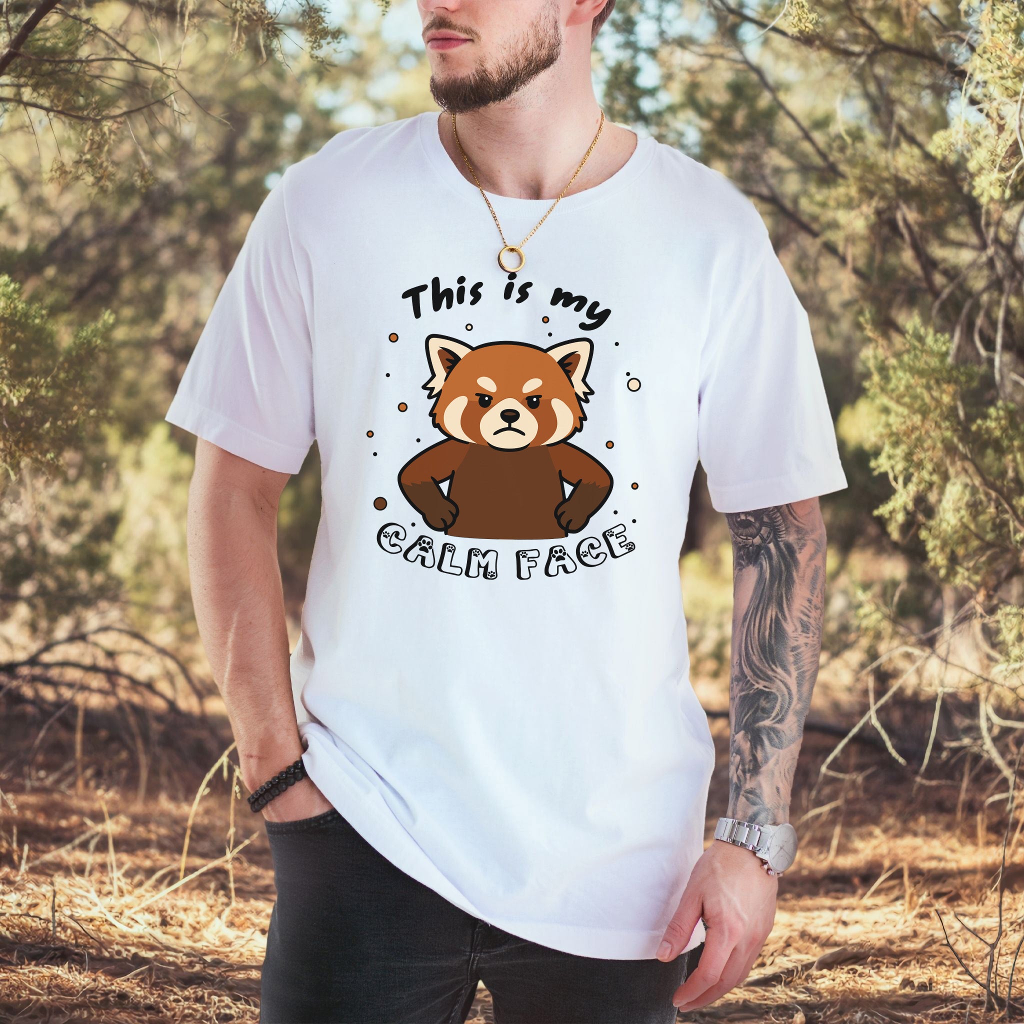 Red Panda Calm Face T-Shirt – Funny Angry Animal Gift Tee