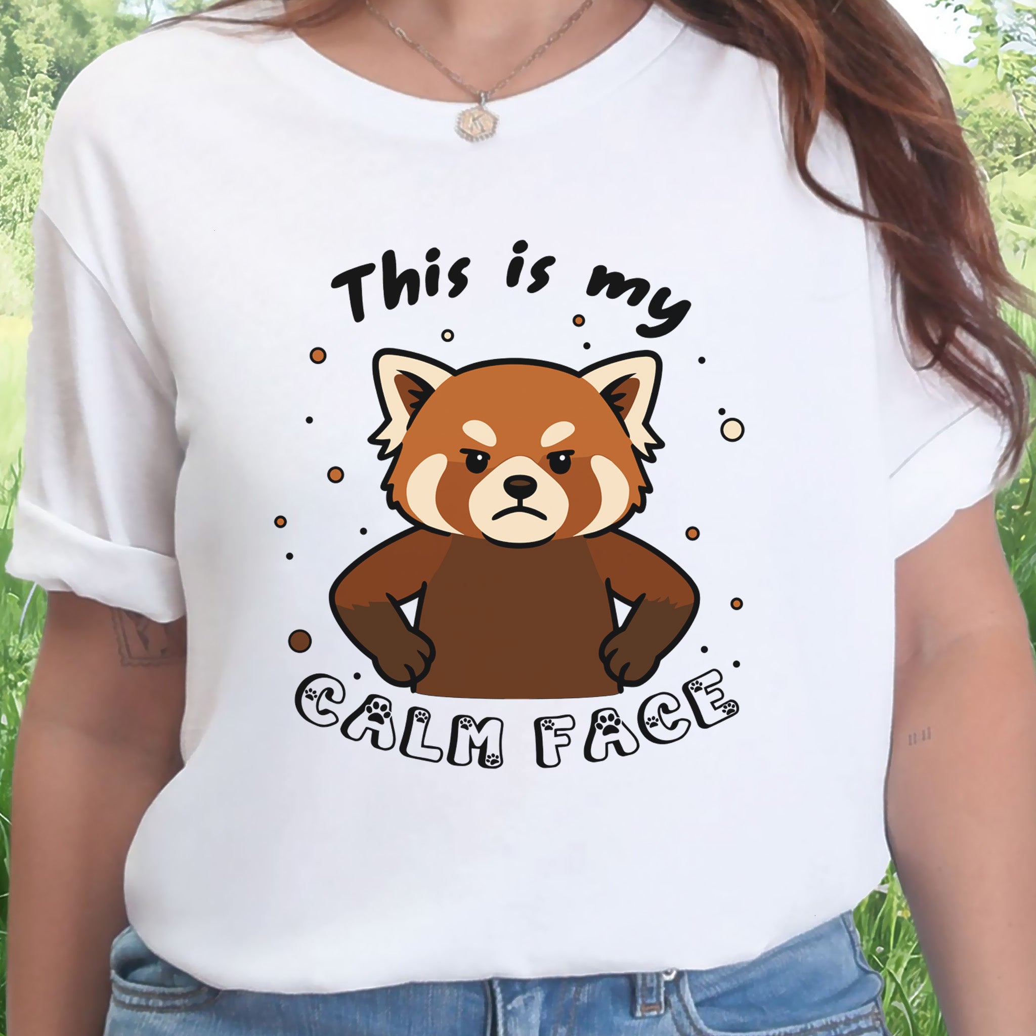 Red Panda Calm Face T-Shirt – Funny Angry Animal Gift Tee