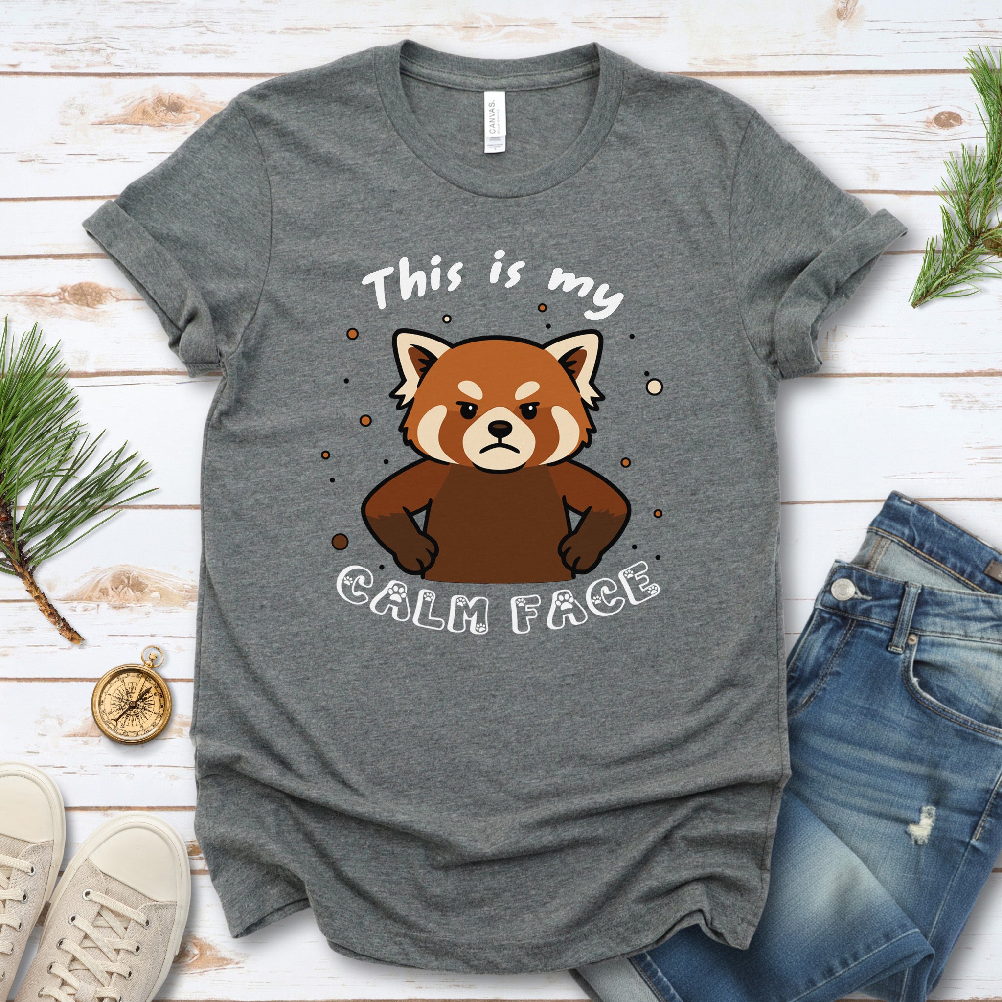 Red Panda Calm Face T-Shirt – Funny Angry Animal Gift Tee