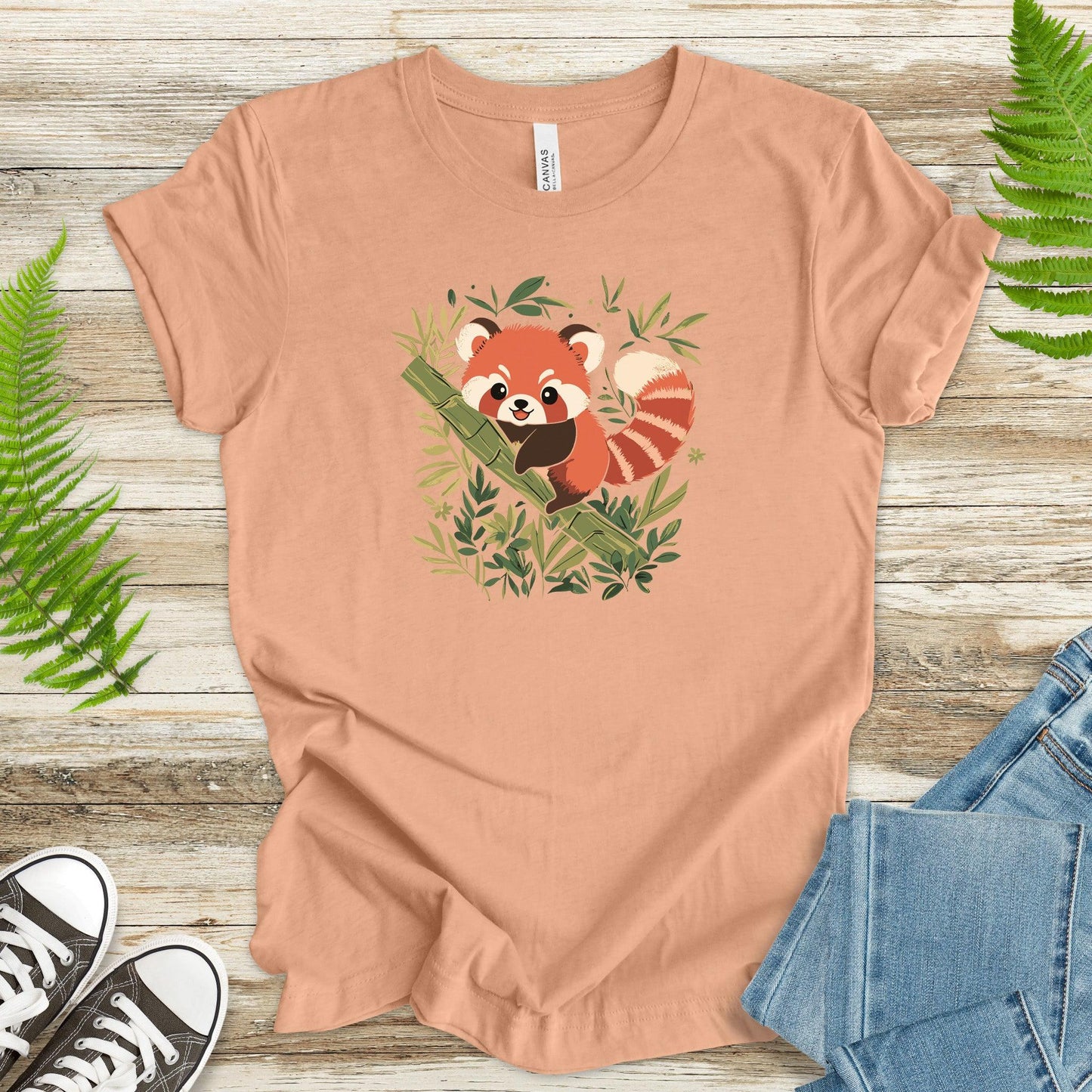 Red Panda with Bamboo T-Shirt - TShirtree