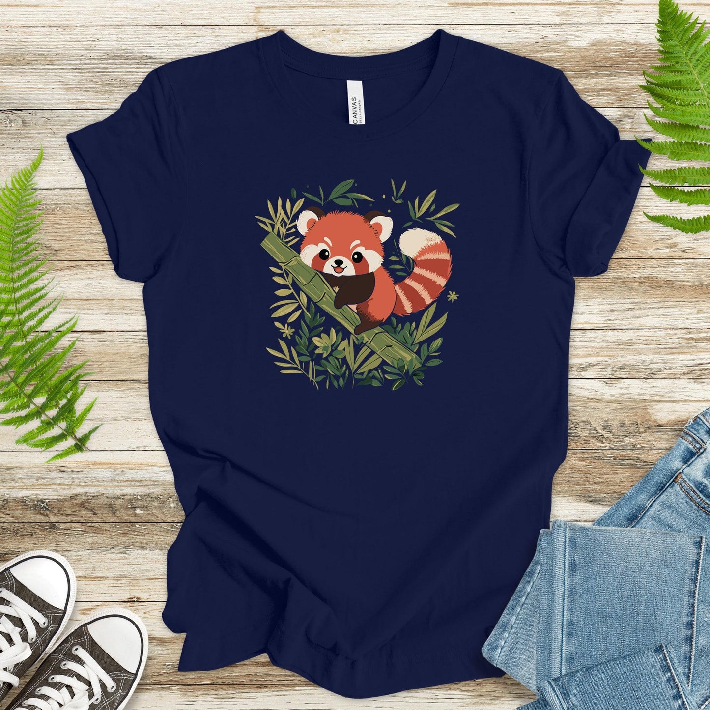 Red Panda with Bamboo T-Shirt - TShirtree