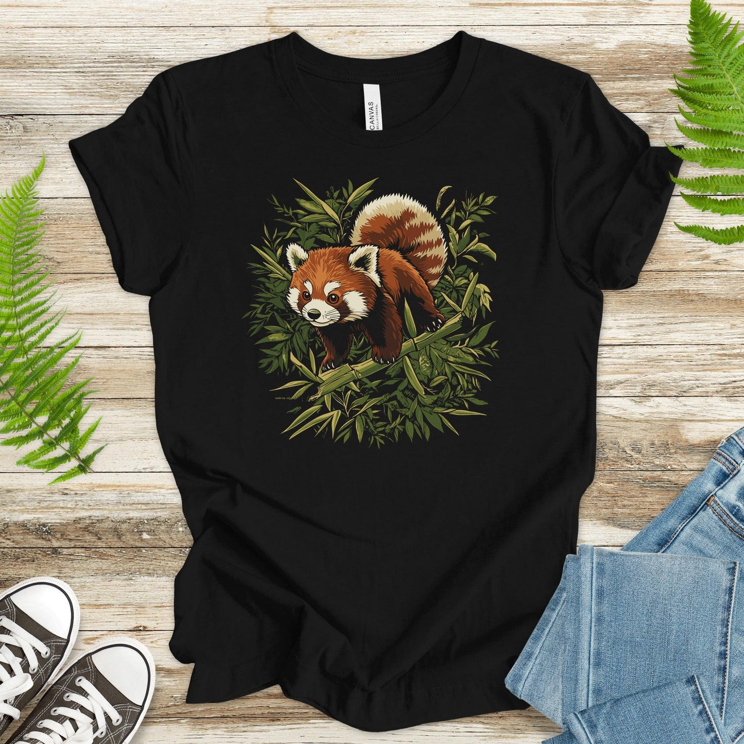 Red Panda in the Woods T-Shirt - TShirtree