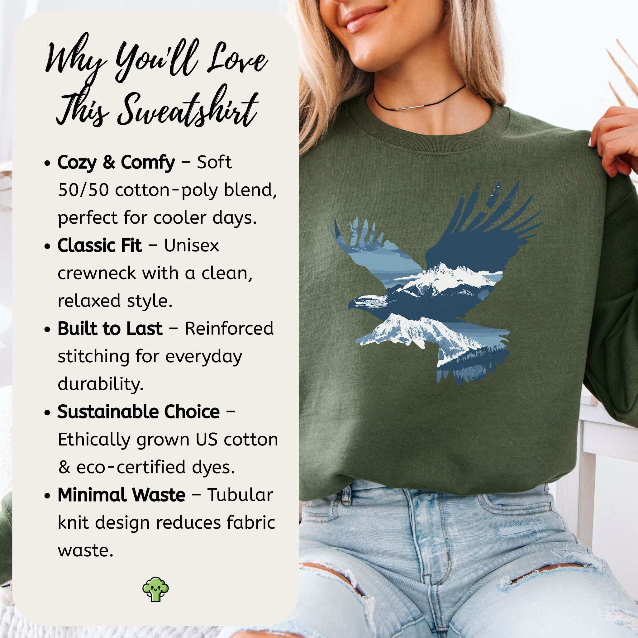 Soaring Eagle Sweatshirt – Mountain Freedom Design for Nature Lovers