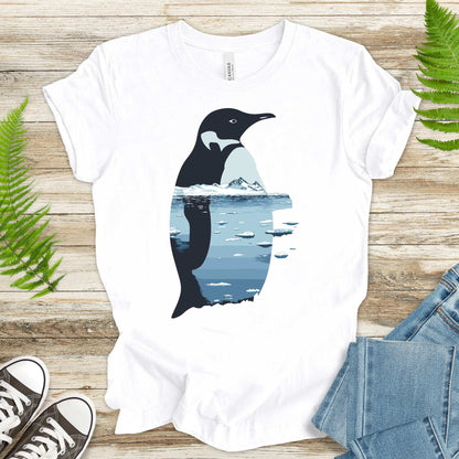 Penguin Silhouette T-Shirt – Arctic Landscape Nature Vibes