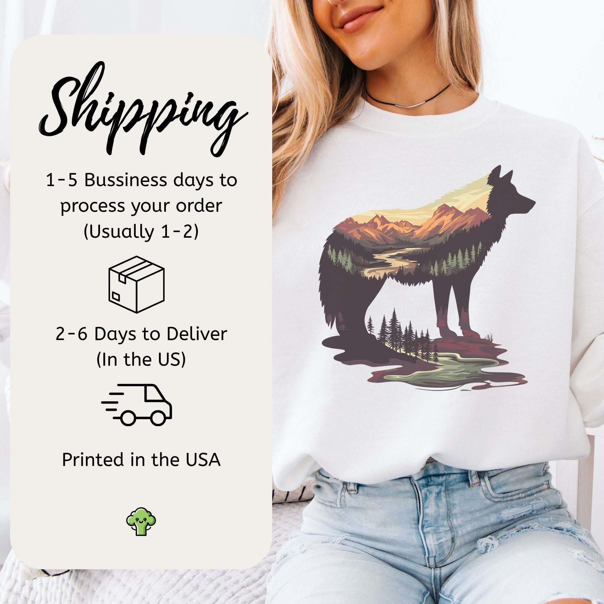 Wild Wolf Mountain Sweatshirt – Spirit of Nature & Adventure Scene