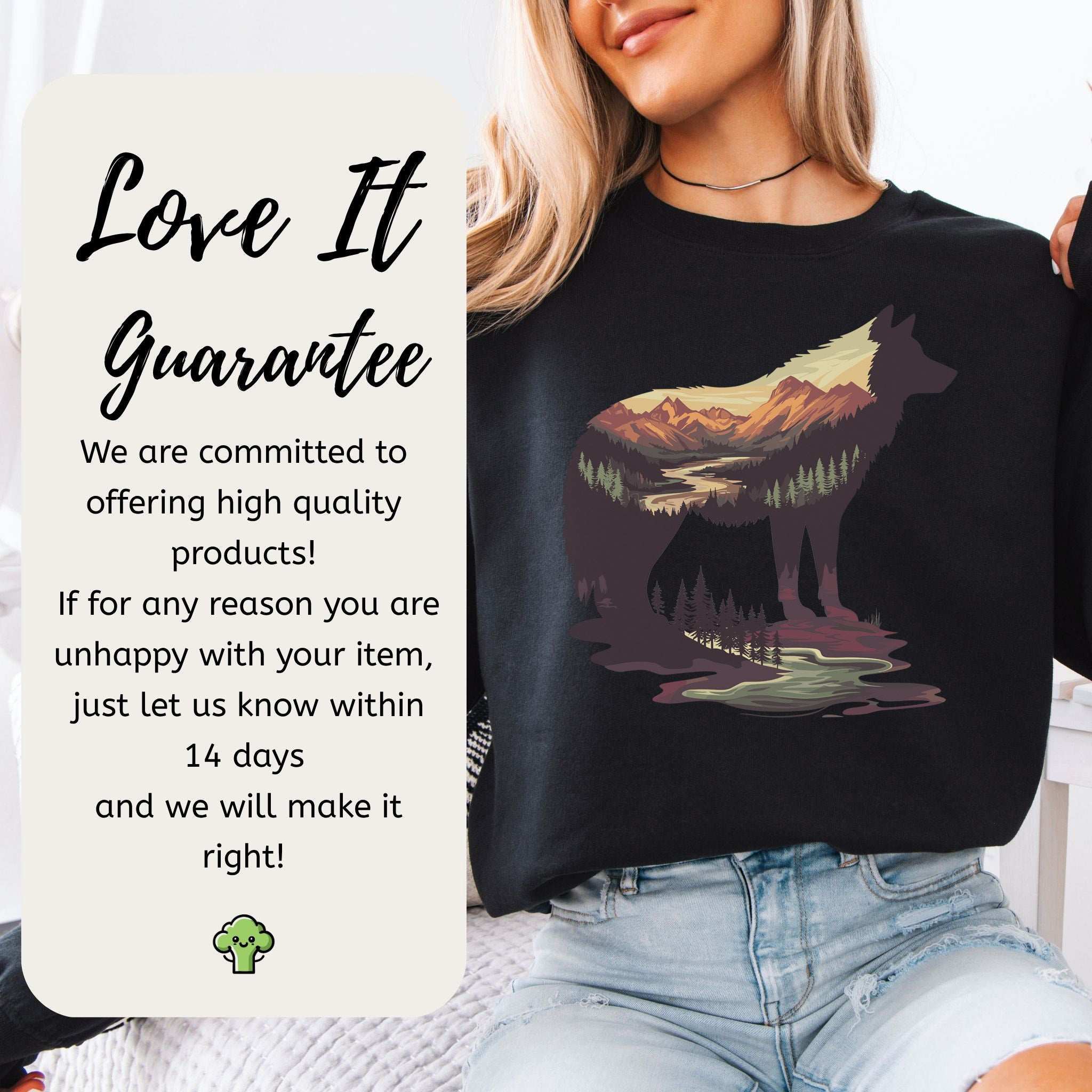 Wild Wolf Mountain Sweatshirt – Spirit of Nature & Adventure Scene