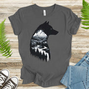Wolf Mountain Spirit T-Shirt – Dark Forest Falls & Wilderness Soul Tee