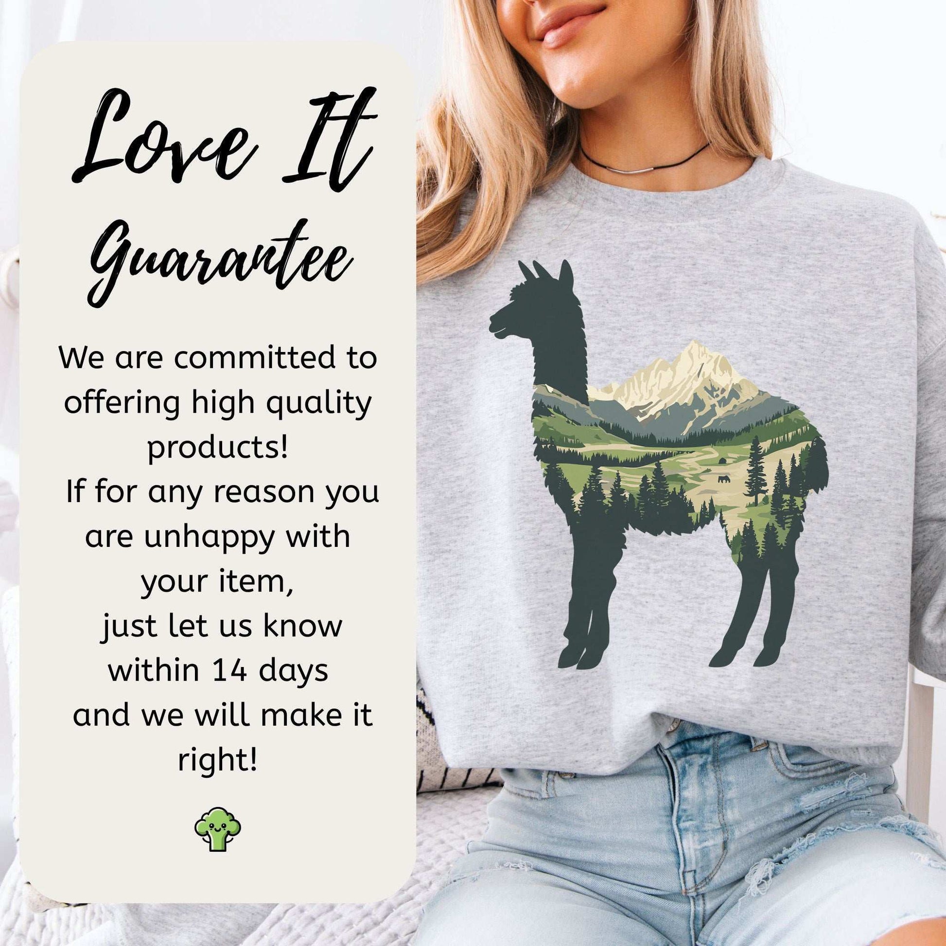 Alpine Alpaca Mountain Sweatshirt – Serene Highland Spirit Animal Design